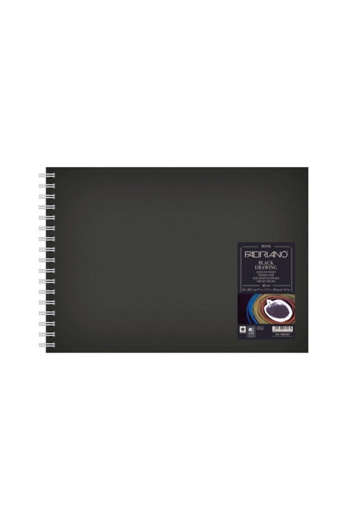 Fabriano-Black Drawing Book, Black Murillo Cardboard, 190gr, 21x29.7cm 1