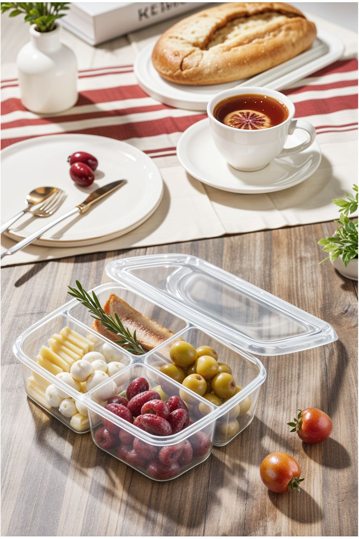 Milenay-Refrigerator Storage Organizer with Lid, Suitable for Microwave and Freezer, 6 Pieces 1000ml 5