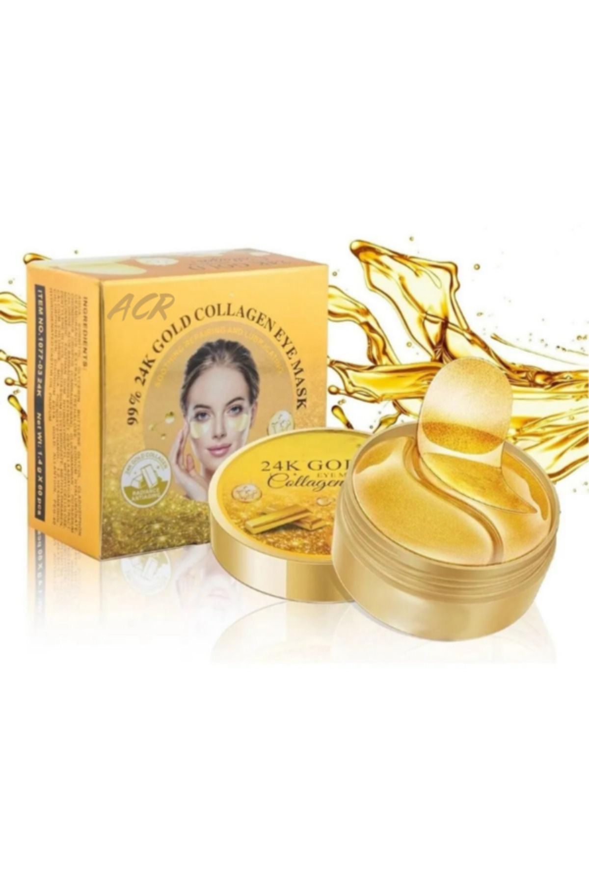 AcarlarTicaret Göz Altı Aydınlatıcı Sıkılaştırıcı ve Onarıcı Collagen Göz Altı Maskesi Gold 1.4g x 60 Adet