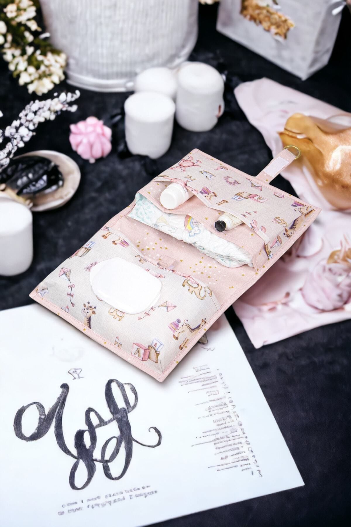 Silkyra Geantă Pentru Scutece Mother Baby, Organizator Cameră Pentru Bebeluş, 24x44cm, Culoare Roz - One Size