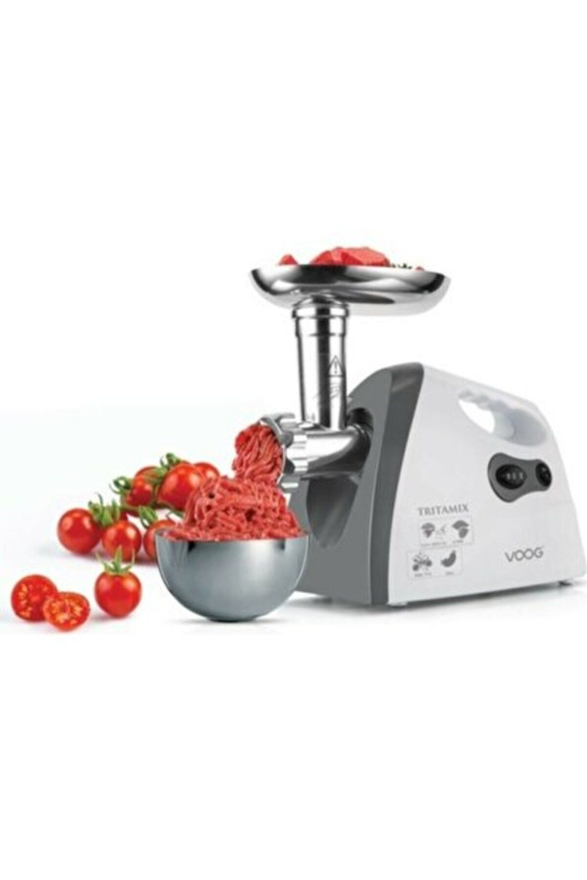 Mu Art Ahşap Harlem Gurme H-020-022 Beyaz Elektrikli Et Kiyma Makinesi 2200W (5175)