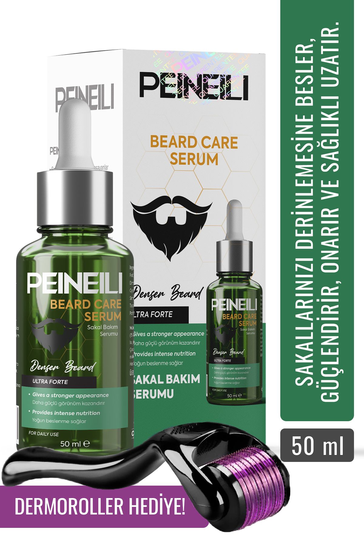 PEINEILI Sakal Serumu ( Ultra Beard Care Serum ) Sakal Bıyık Çıkartmaya Yardımcı Gürleştirici Solisyon 50ml-1