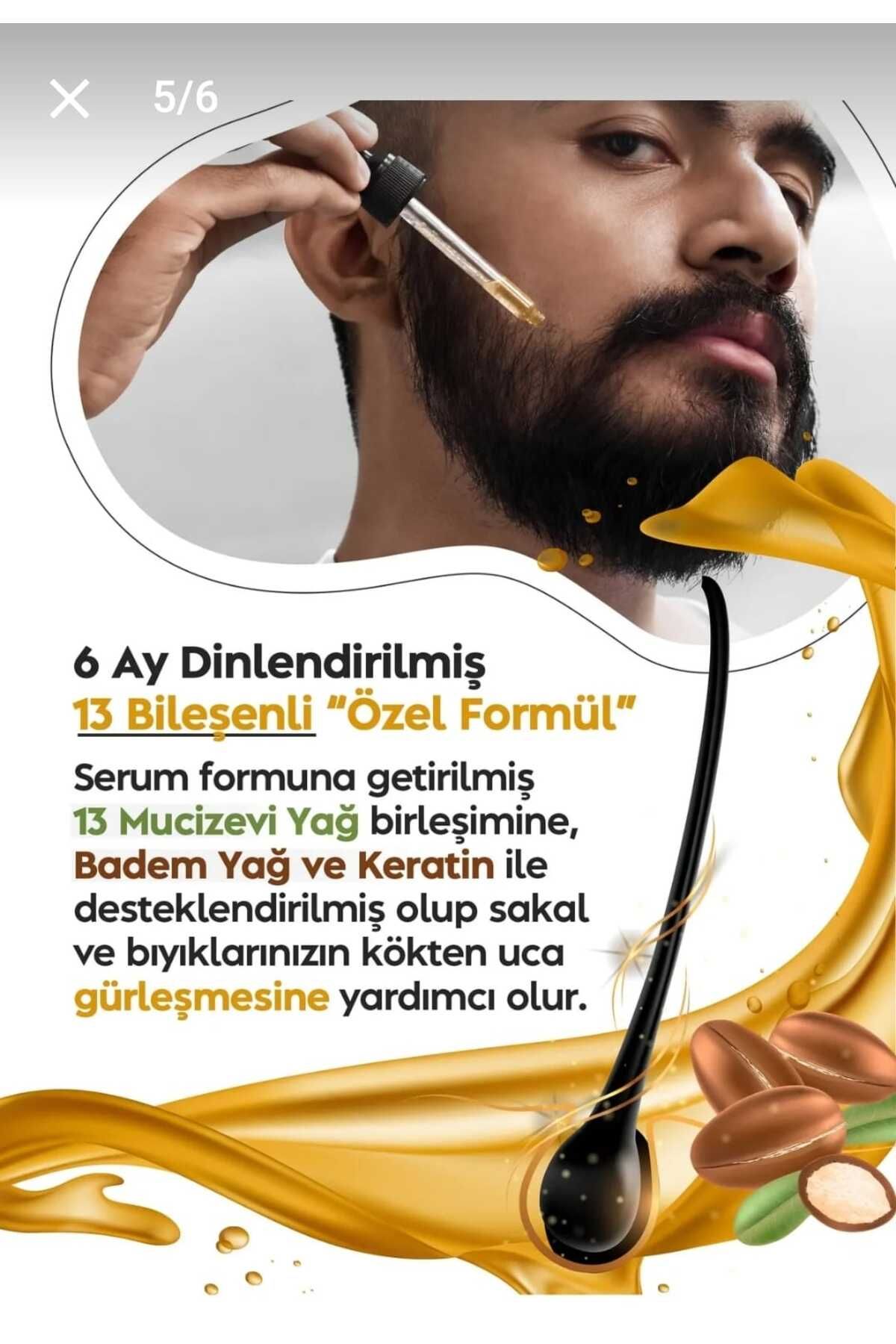 PEINEILI Sakal Serumu ( Ultra Beard Care Serum ) Sakal Bıyık Çıkartmaya Yardımcı Gürleştirici Solisyon 50ml-5