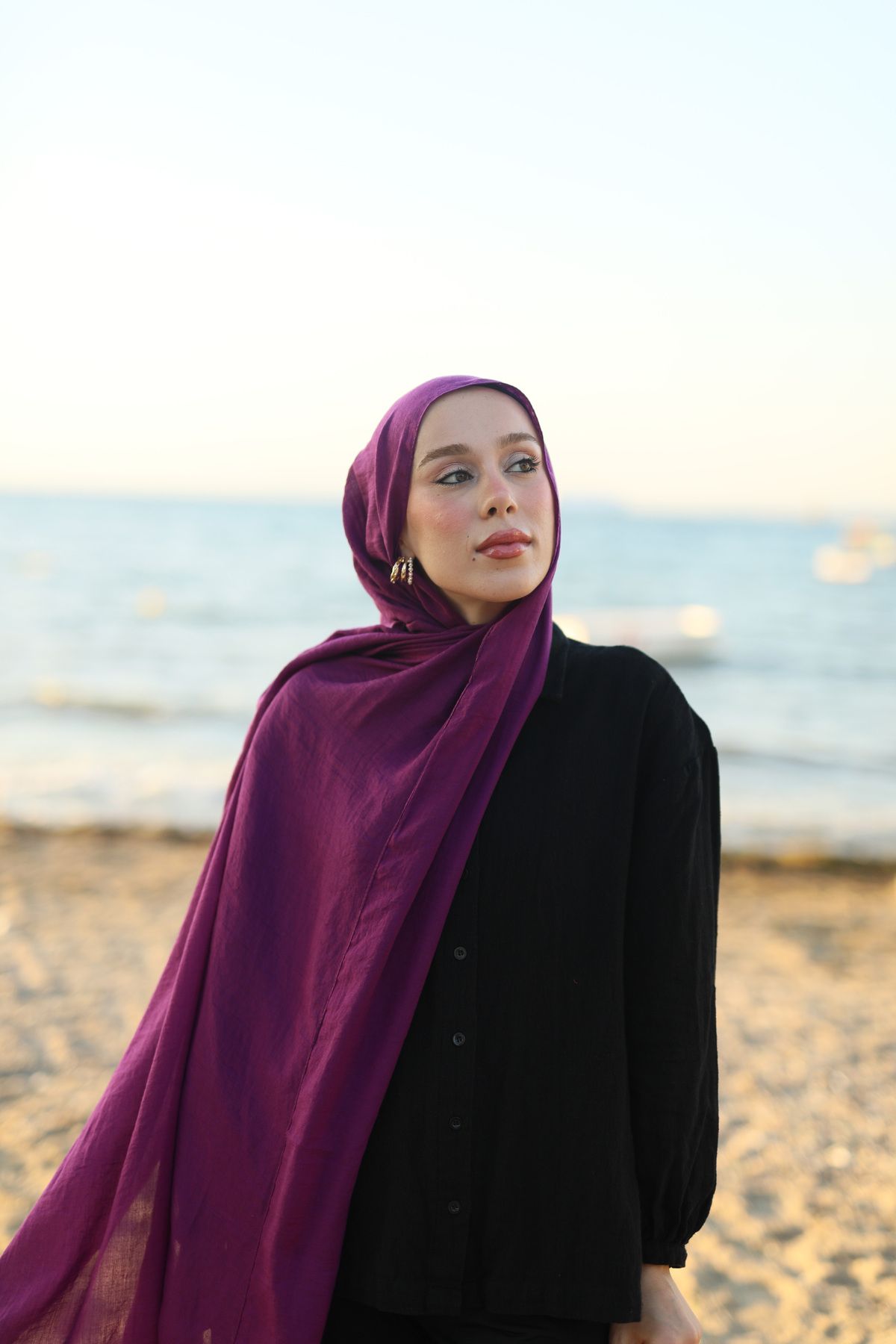 Modakaşmir-Purple Neo Cotton Shawl 3