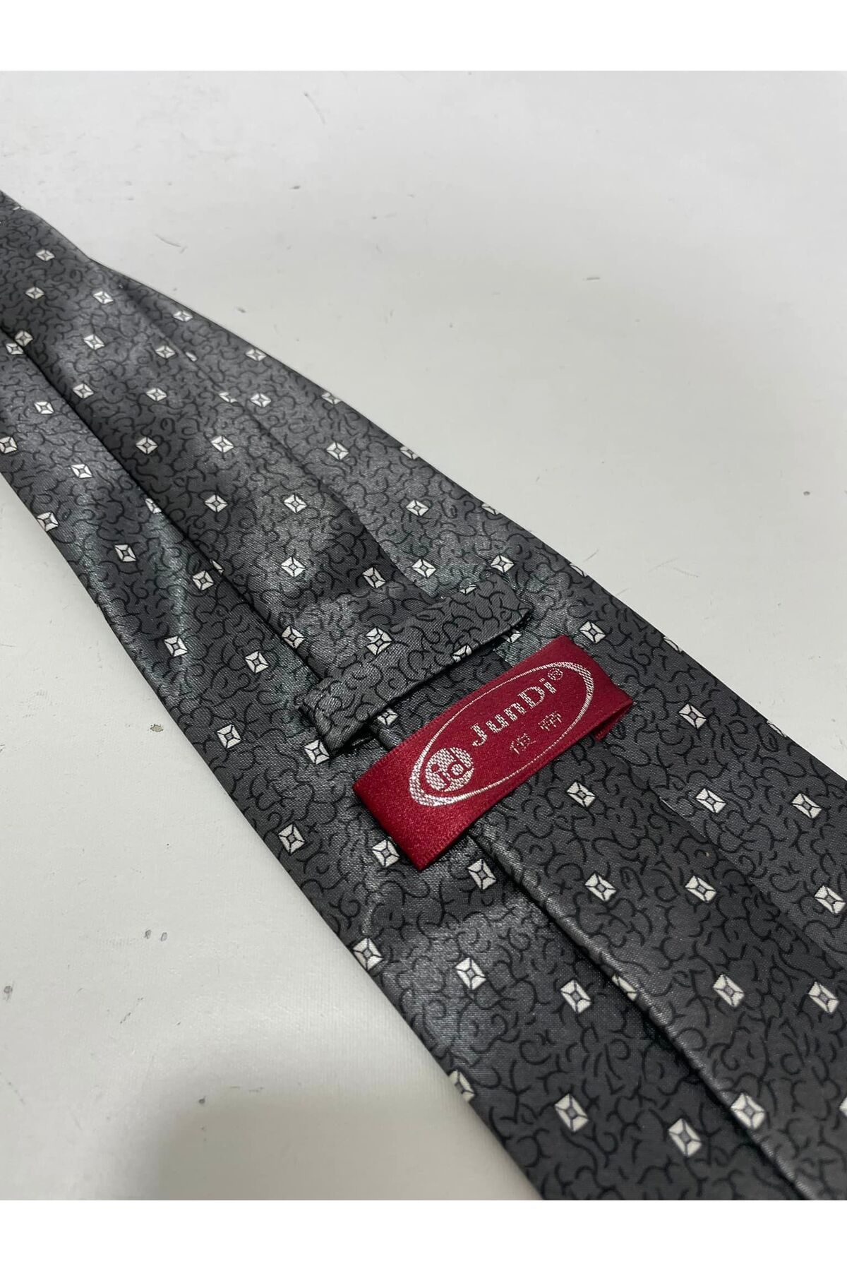 Hasyılmaz-Gray Silk Patterned Tie - Handmade K16 5