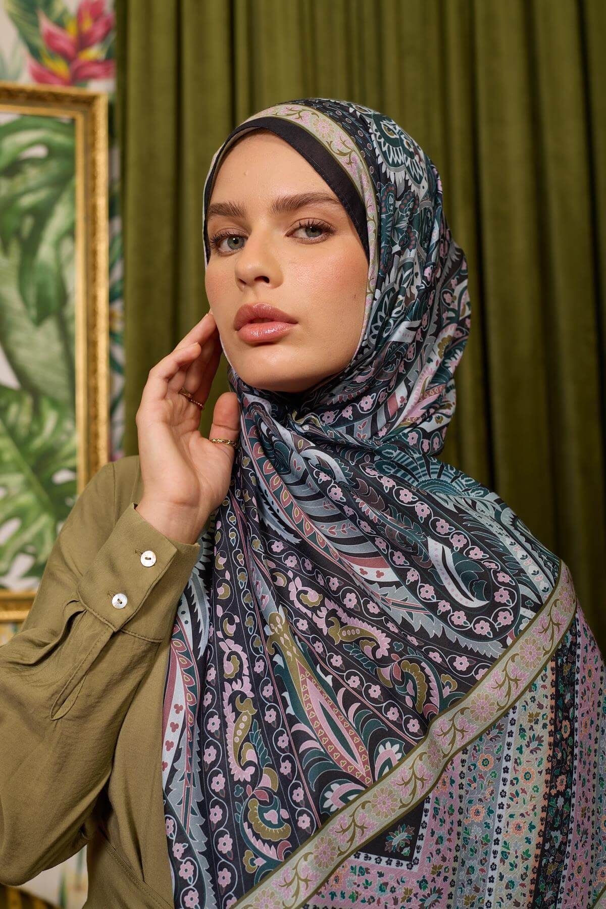 İpekhan-Marrakech Collection Soft Shawl Black Grey 3047-08 2