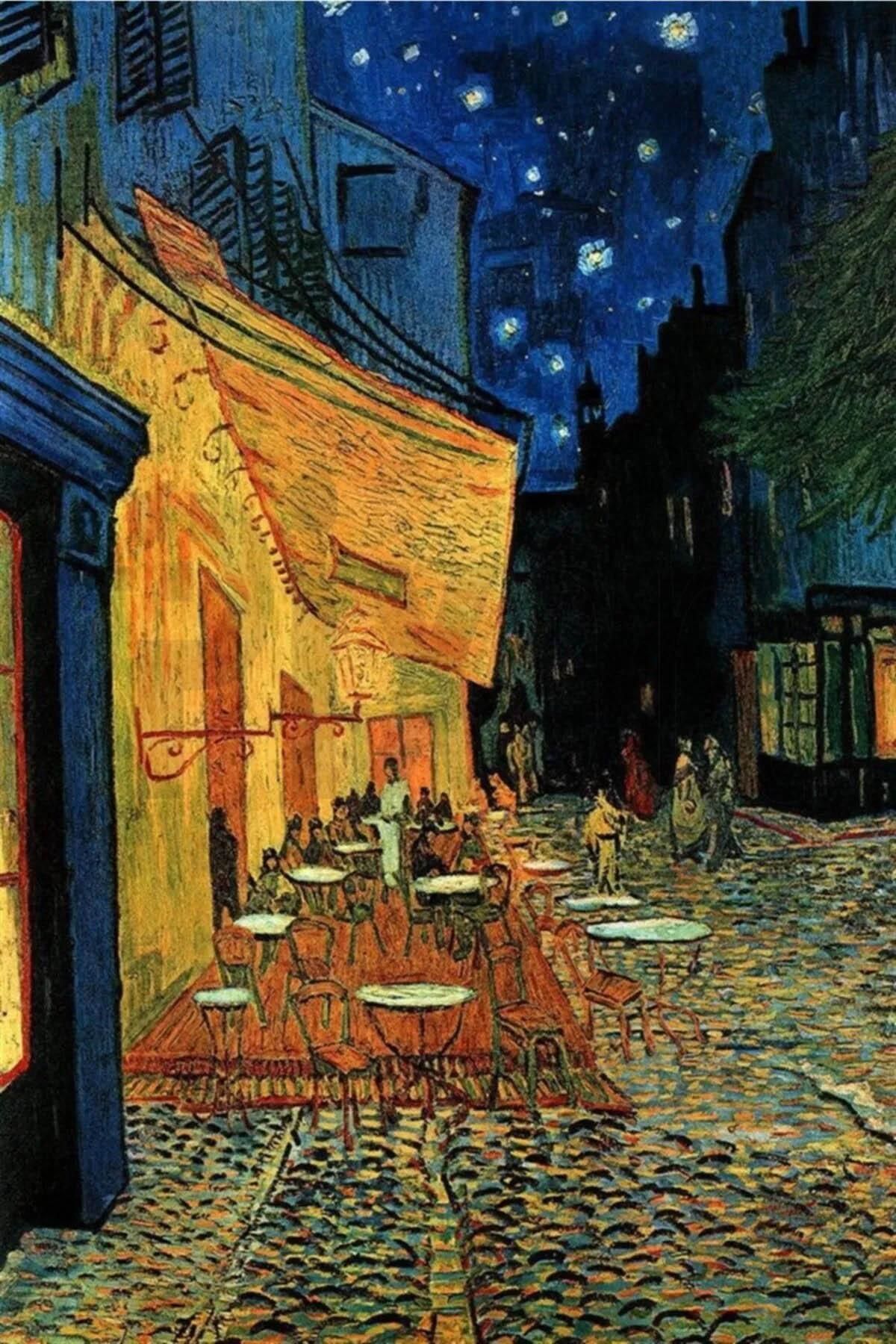 Genel Markalar Van Gogh Gece Yarısı Cadde ve Cafe 43x64 PixArt Sanat Elmas Mozaik Tablo Diamond Türkiye