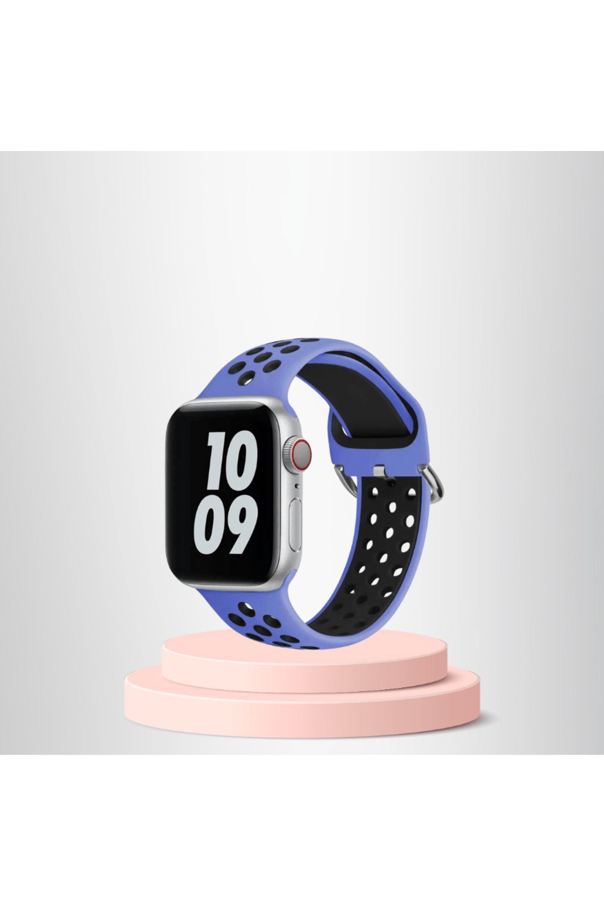 Skygo Apple Watch 42 44 45 49 Mm/L Kordon Kayış Bileklik Delikli LİLA-SİYAH