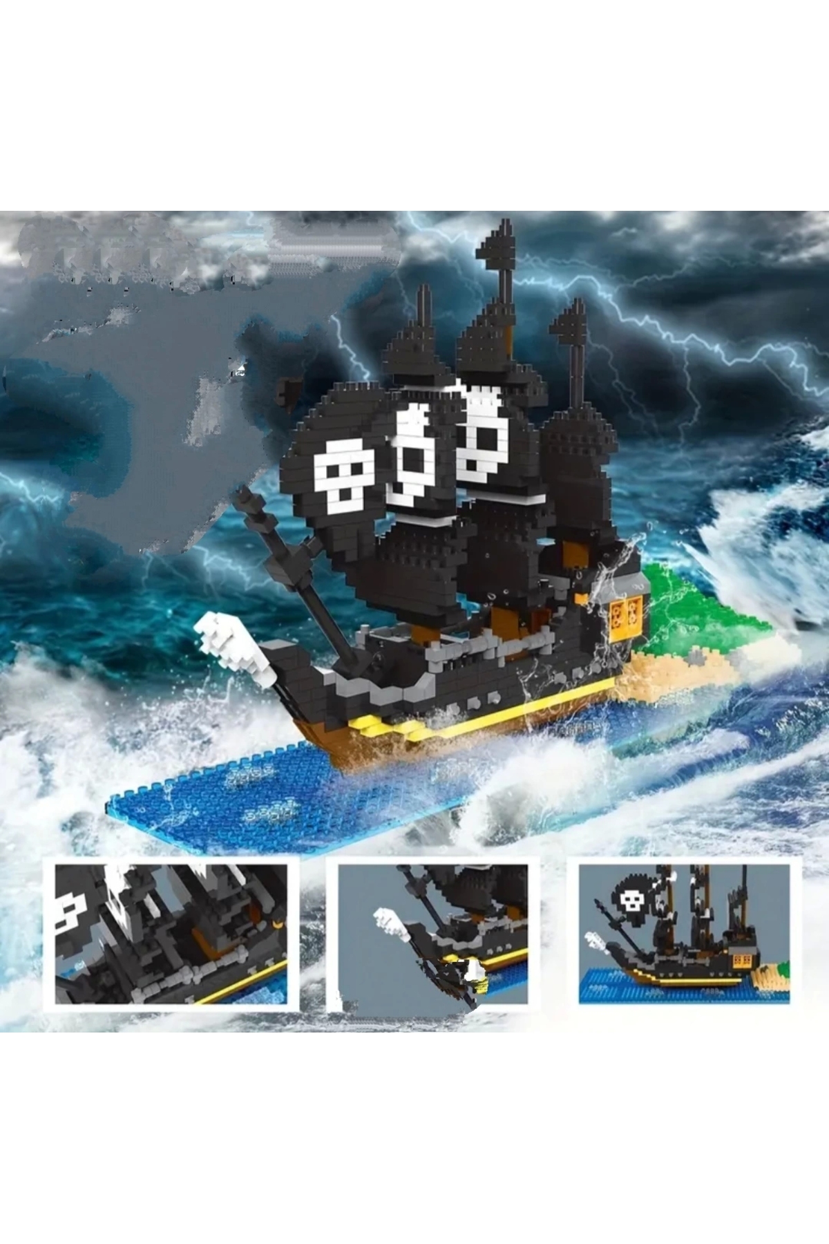 کشتی دزدان دریایی ۷۶۰ تکه بلوکهای ساختنی سهبعدی برای سنین ۱۲ سال به بالا – هدیه کشتی قایق