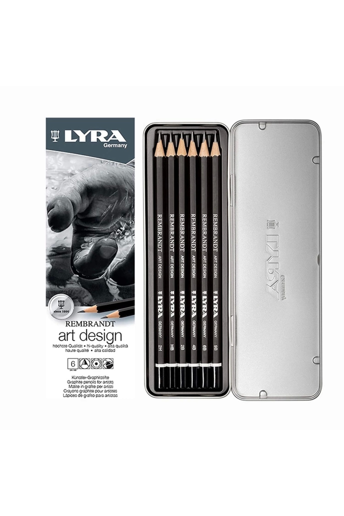 Rembrandt Art Desıng Metal Box Graduated Pen 6pcs