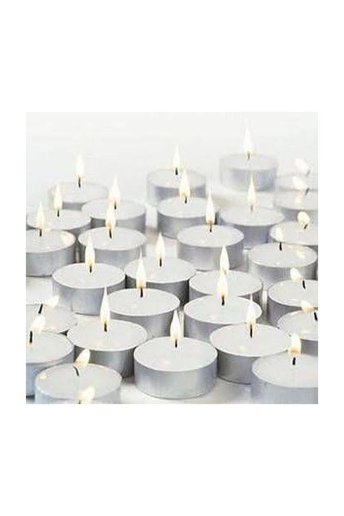 DEKORANLA Beyaz Mini Mum Tea Light 100 Adet, Sıcak ve Şık Atmosferler için Ideal