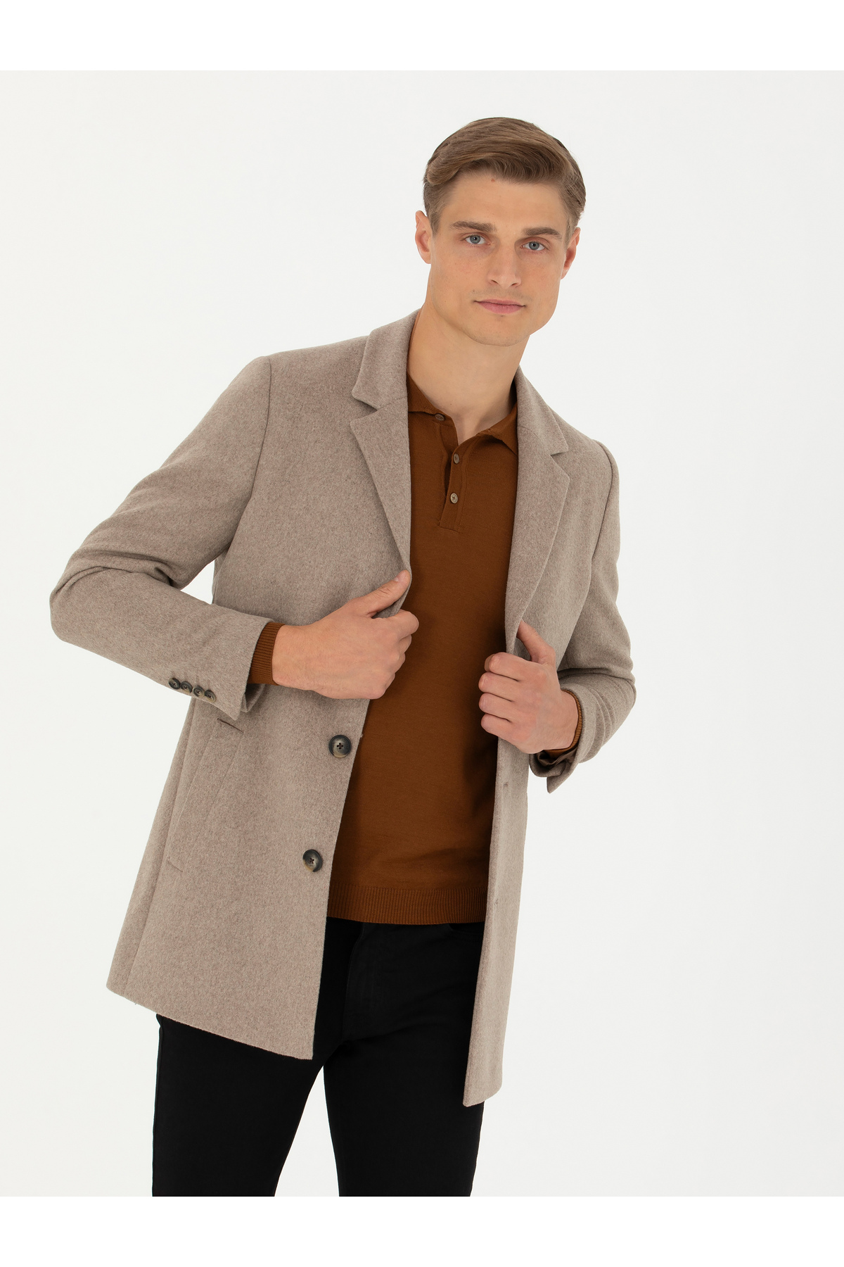 Cacharel Vizon Yün Karışımlı Ex.Slim Fit Palto 50274045-VR052 görsel 2