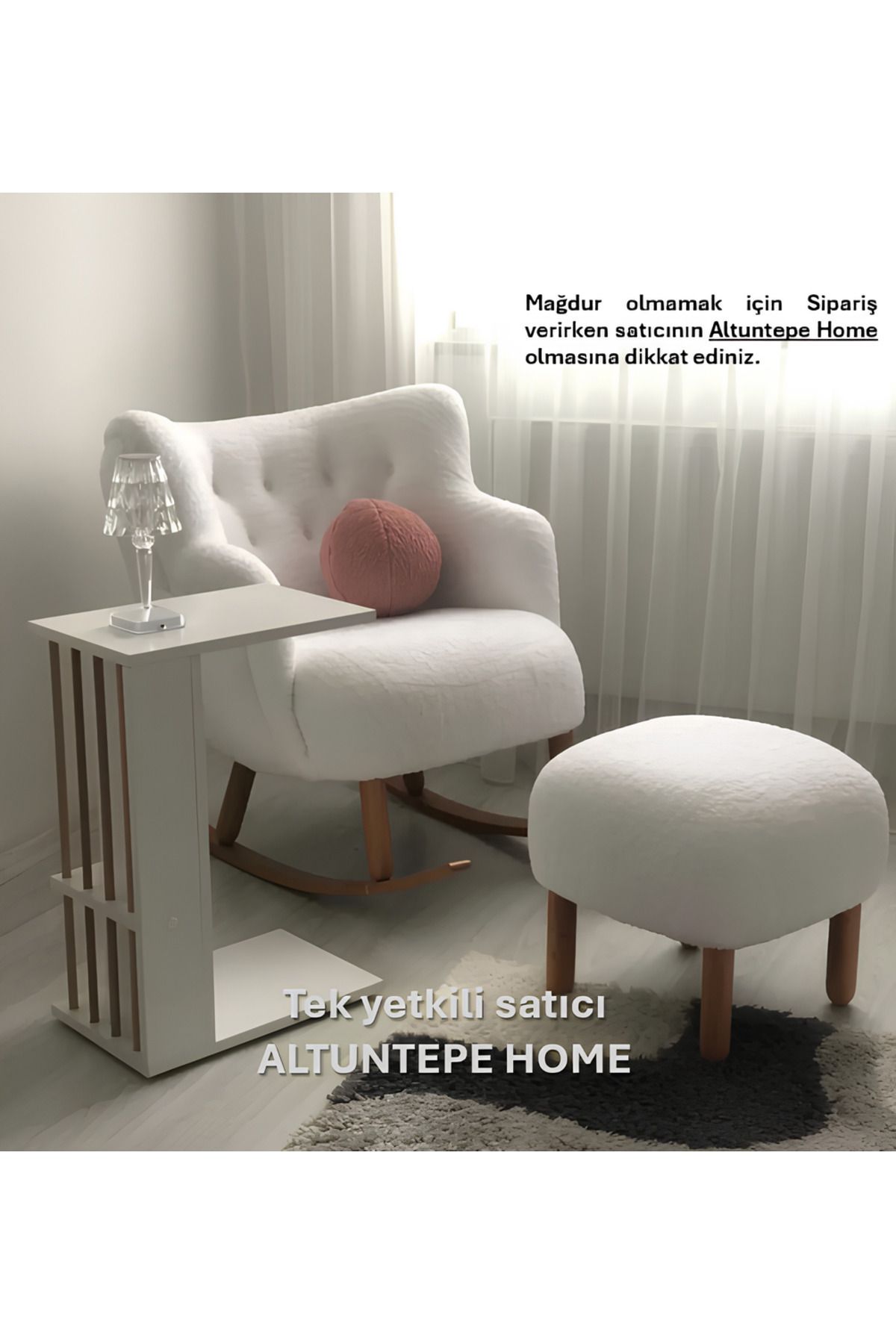 ALTUNTEPE HOME Puffy Sallanan Berjer + Puf