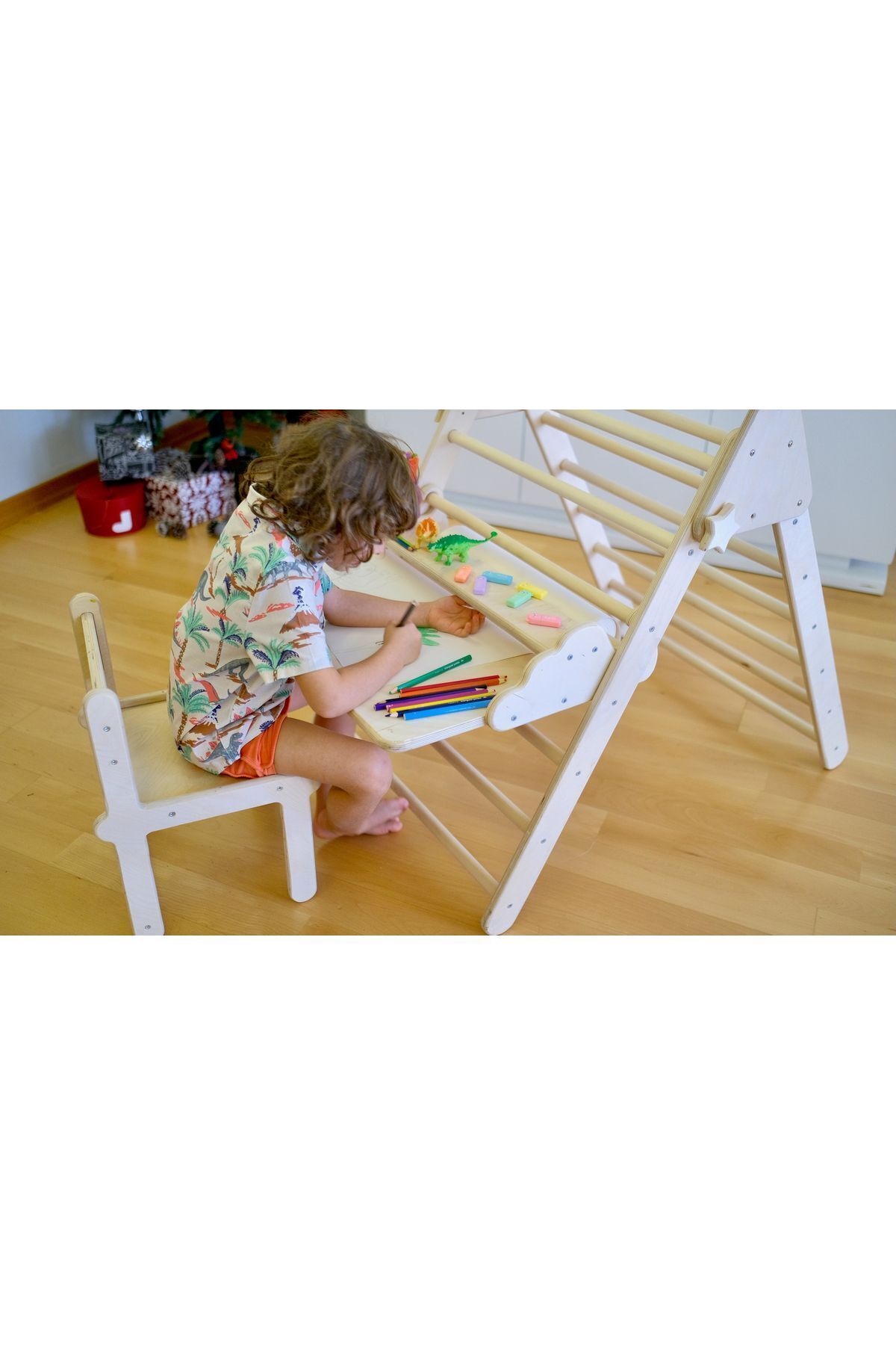 KIDOPPO Tırmanma Üçgeni Için Masa Aparatı Ve Sandalye |üçgen Için Aktivite Merkezi Dönüştürücü |masa Aparatı fotoğrafı 2 (önizleme)