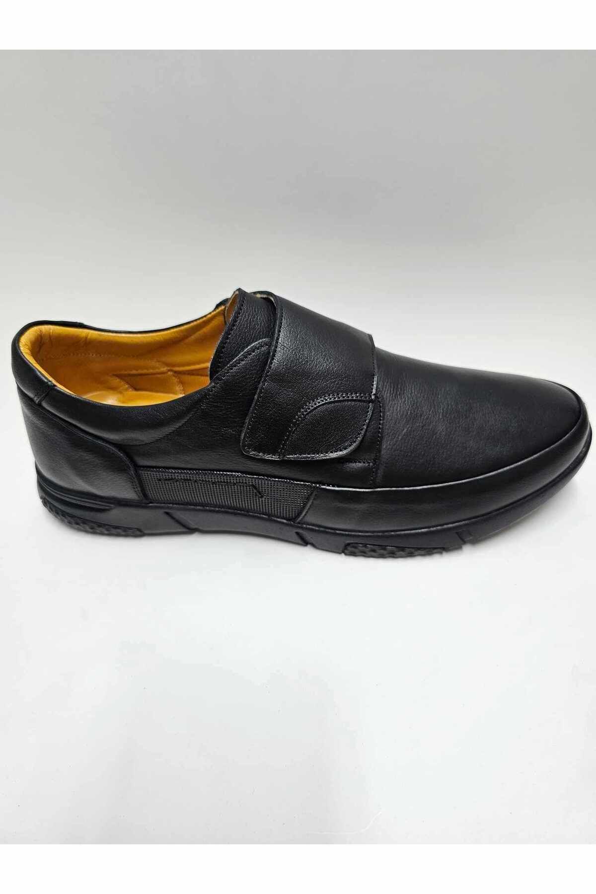 Luis Figo-Genuine Leather Large Number (45-46...) Black Cirtle Rubber Sole Men's Shoes 1