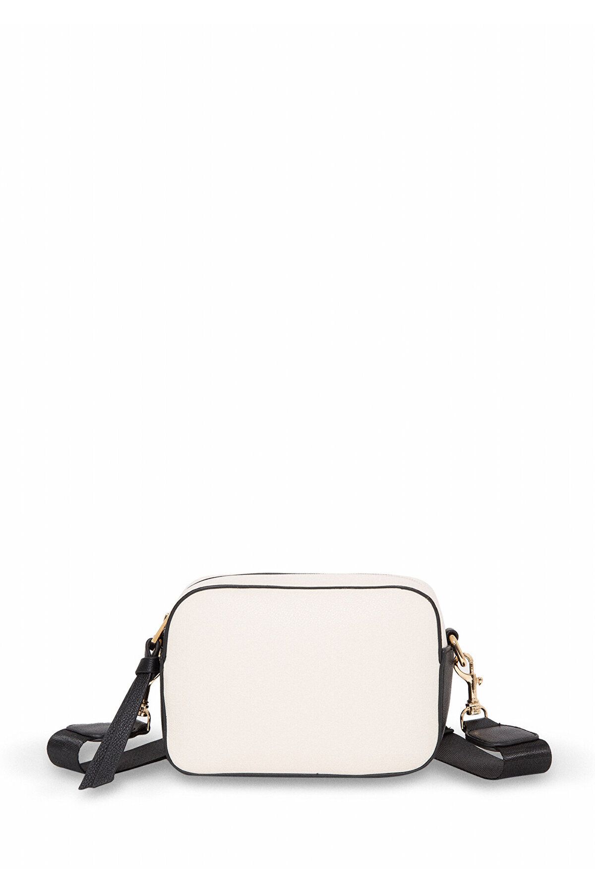 Mavi-White Crossbody Bag with Black Strap 1910084-70055 2