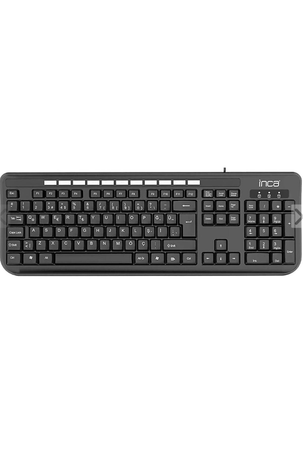 Vobotek Teknoloji Inca IK-254QU Kablolu Q-USB Multimedya Black Laser Prınt Klavye (Kablo 1.5mt Uzunluk)