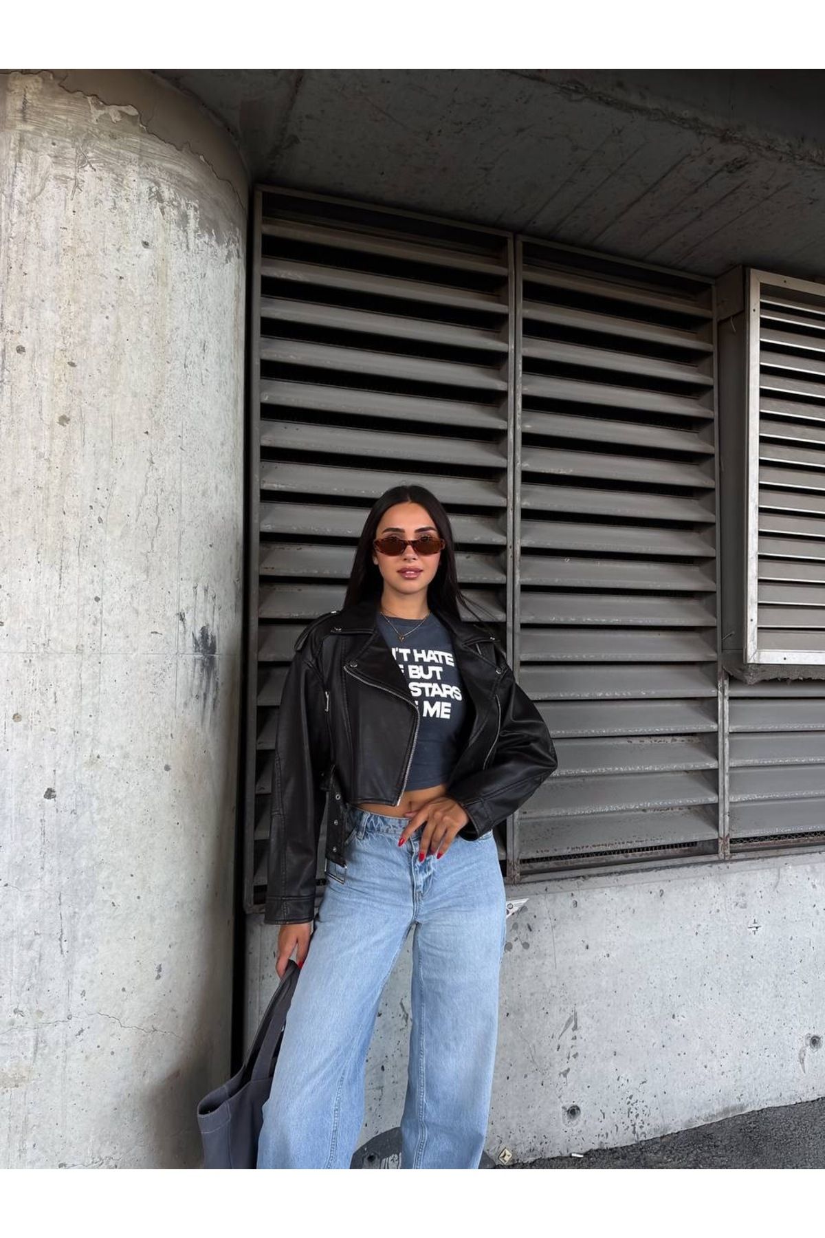 The Moda-Belted Leather Biker Jacket 2