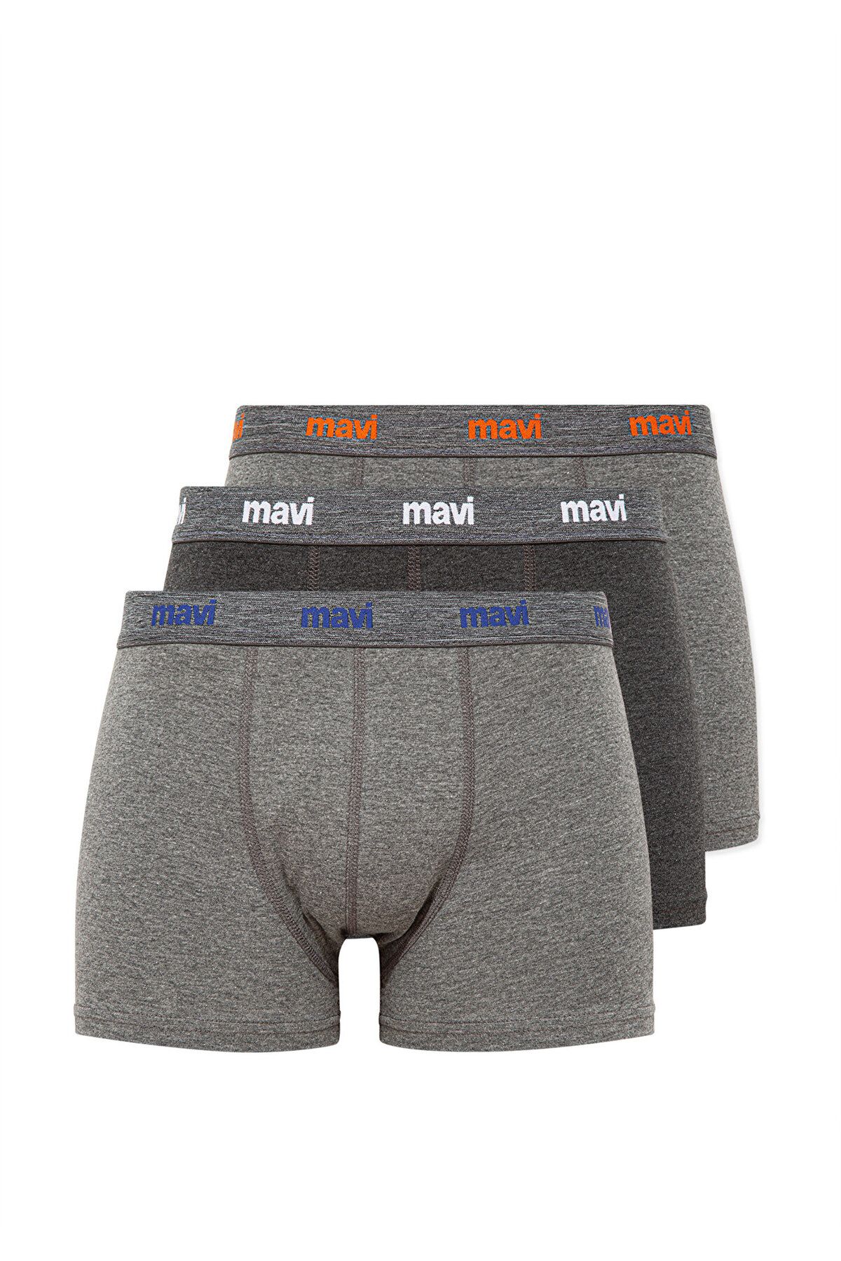 Mavi-Gray 3-Piece Basic Boxer Set - 0911407 -23854 1