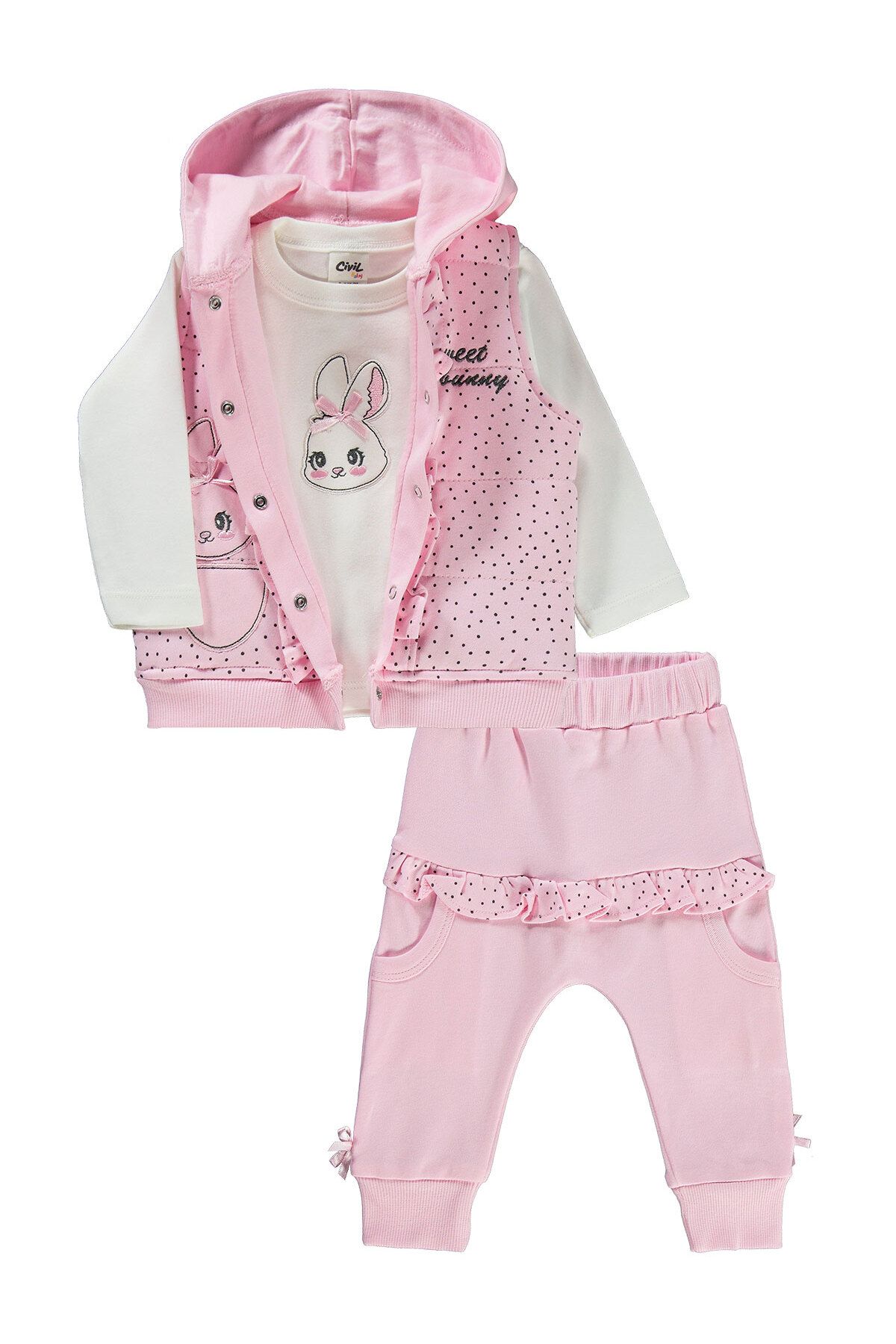 Civil Baby-3-teiliges Baby-Set für Mädchen, 6-18 Monate, Rosa 1