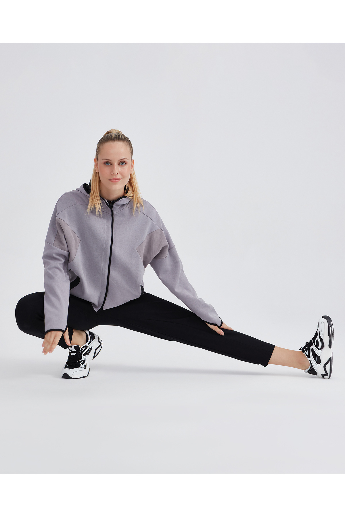 SKECHERS W 2XI-Lock Full Zip Hoodie Sweatshirt Kadın Pembe Fermuarlı Eşofman Üstü S232209-506 görsel 3