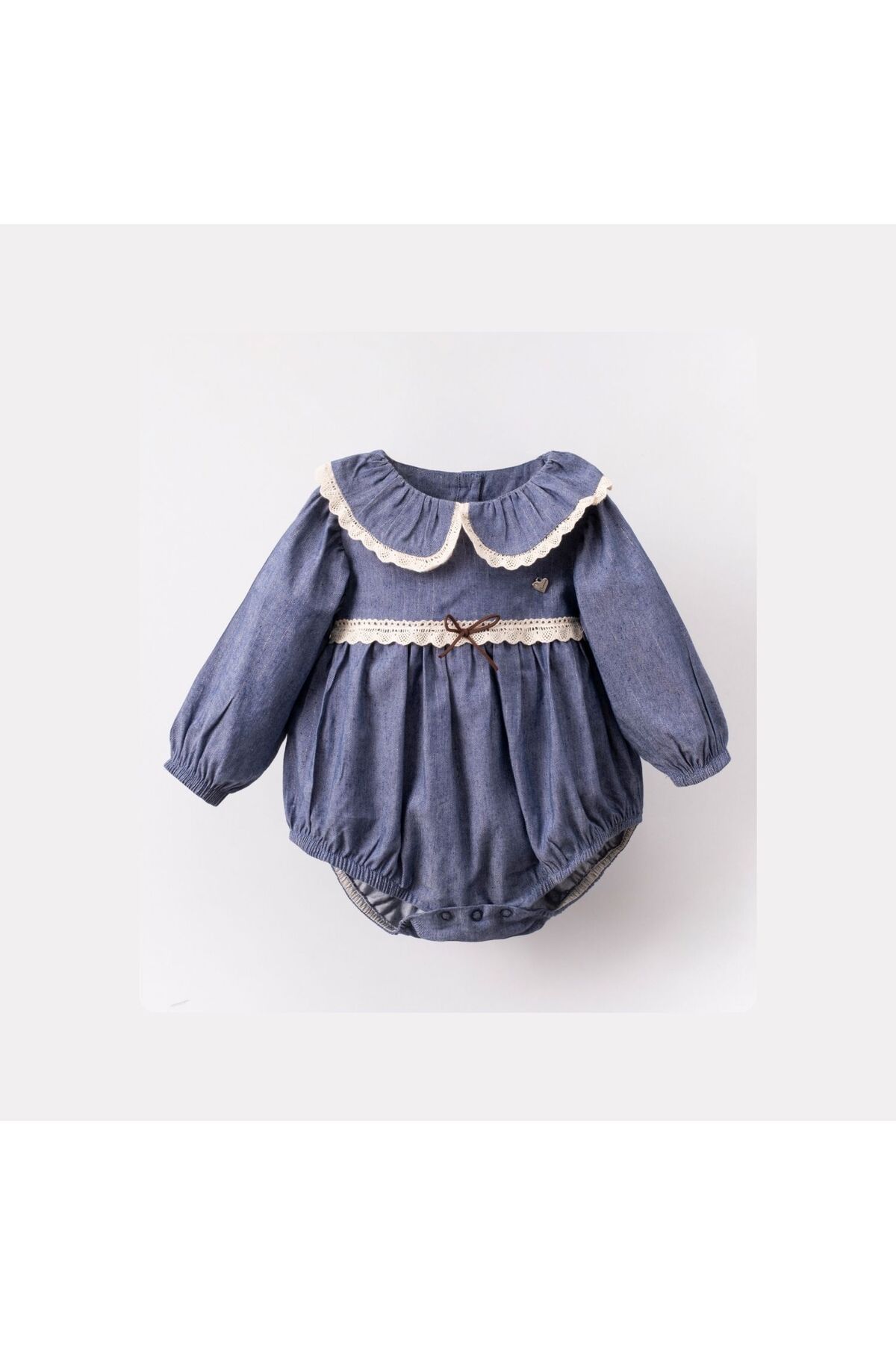 Cumino-Mary&Joe Nancy 6-18 Months Girl's Jumpsuit - Tan and Navy 1