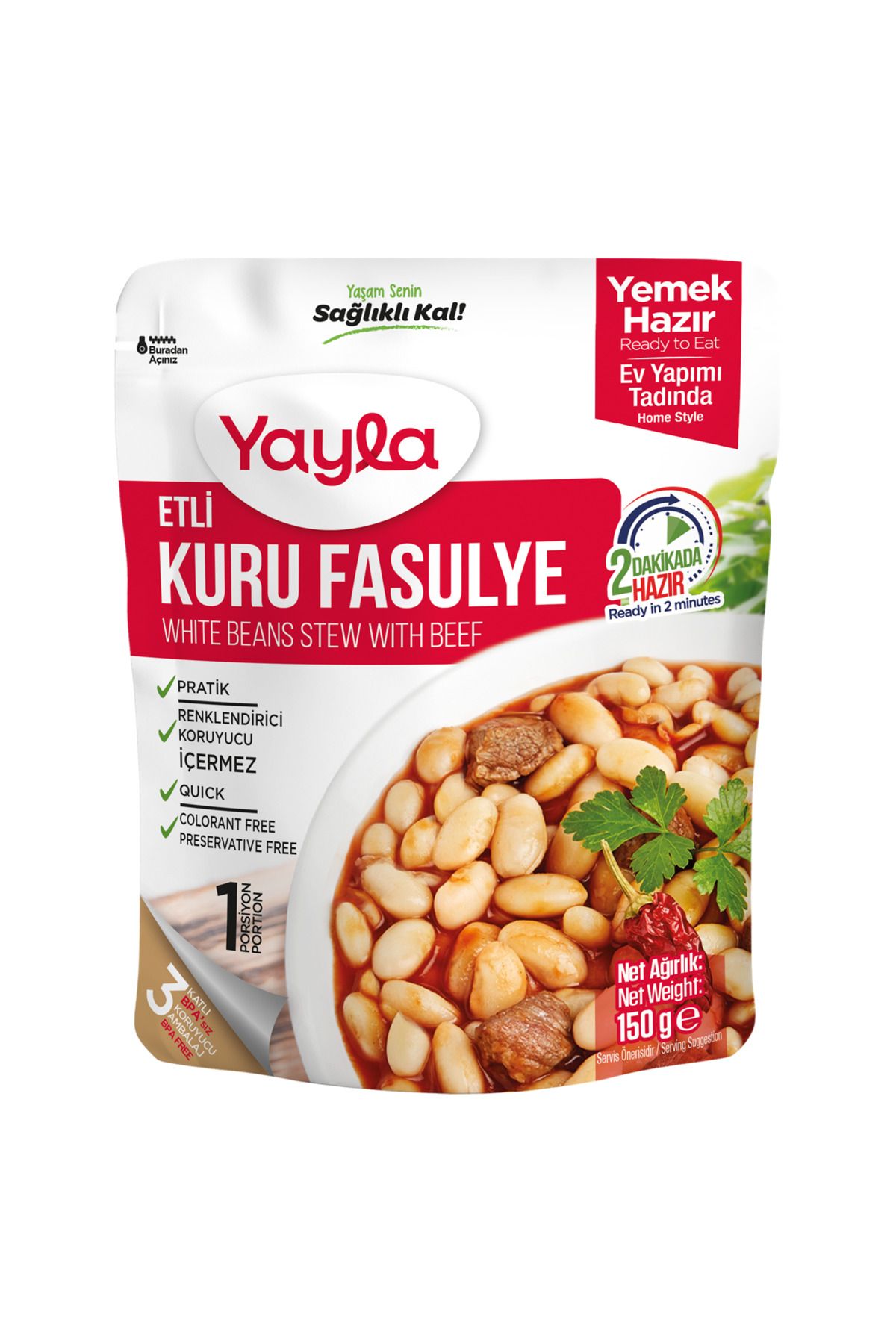 Yayla Yemek Hazır Etli Kuru Fasulye 150 gr