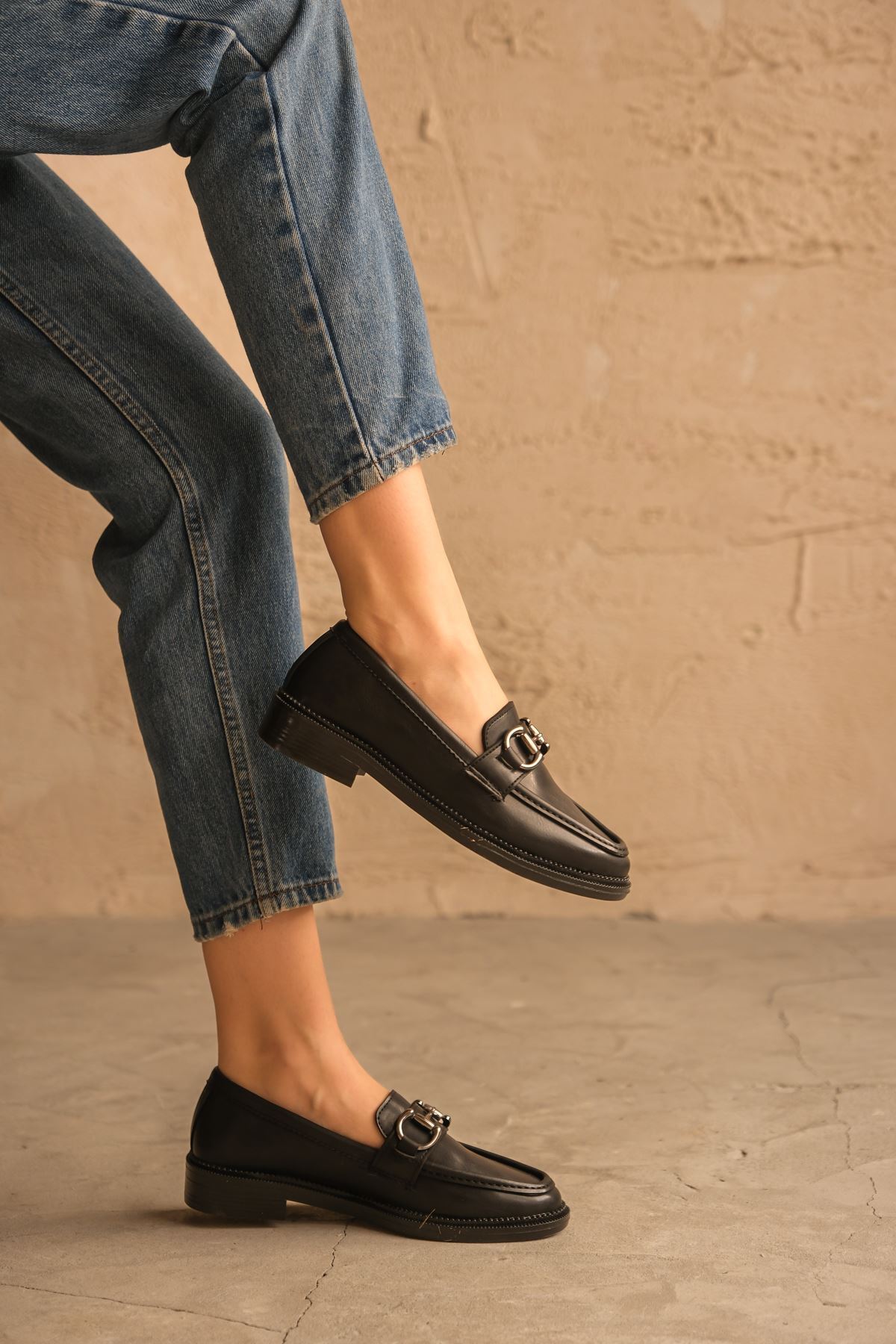 MODAADAM-Pantofi Roma Casual Loafer de damă - piele neagră 2