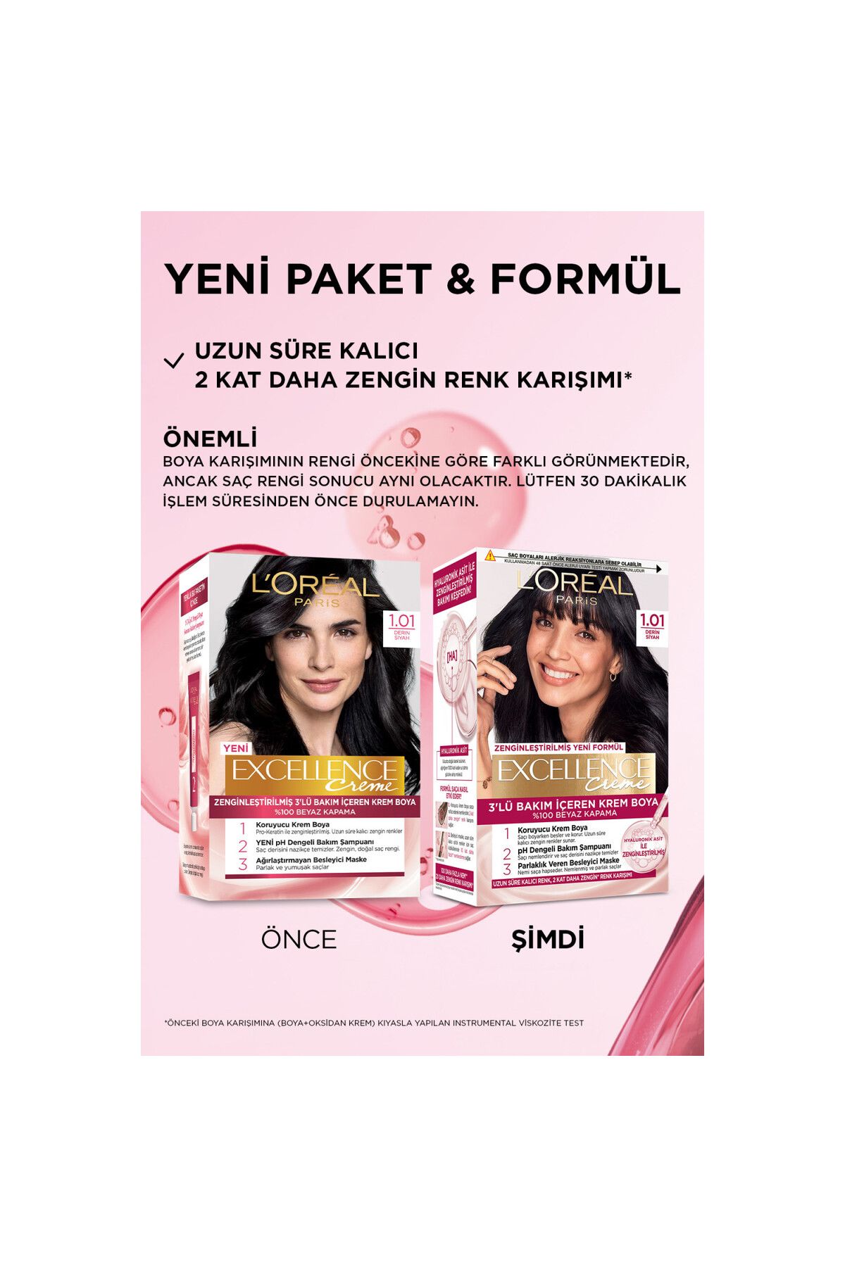 L'Oreal Paris رنگ مو کرم 100% پوشش موهای سفید Excellence رنگ مشکی پر کلاغی شماره 1.01