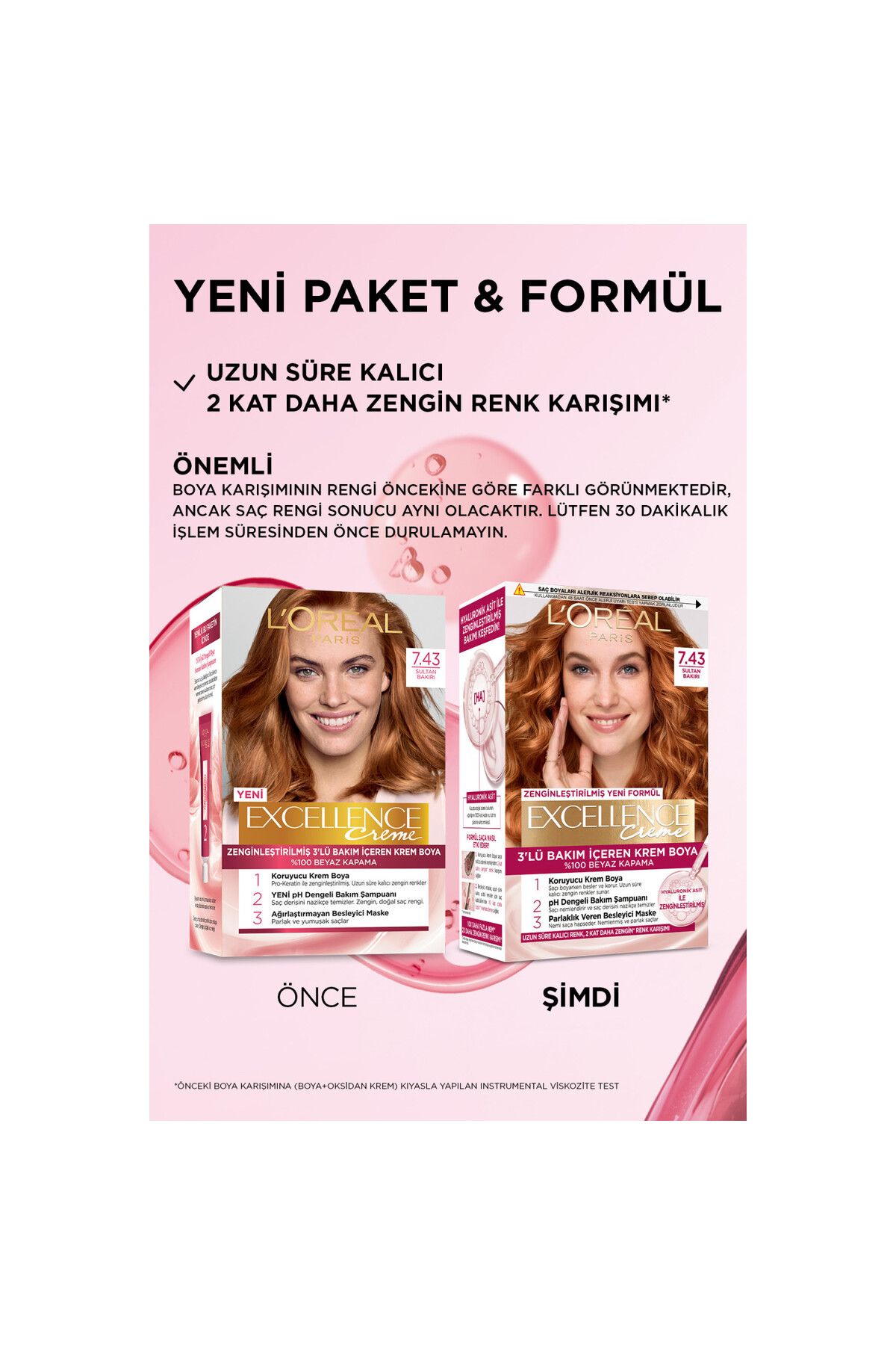 L'Oreal Paris رنگ مو کرم 100% پوشش موهای سفید Excellence رنگ مسی شماره 7.43
