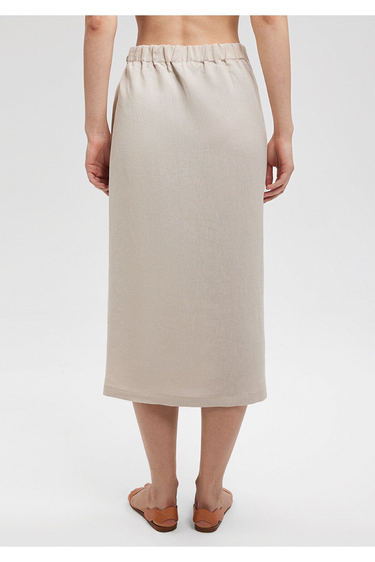 Mavi-Beige Viscous Linen Skirt -1310521-70136 5