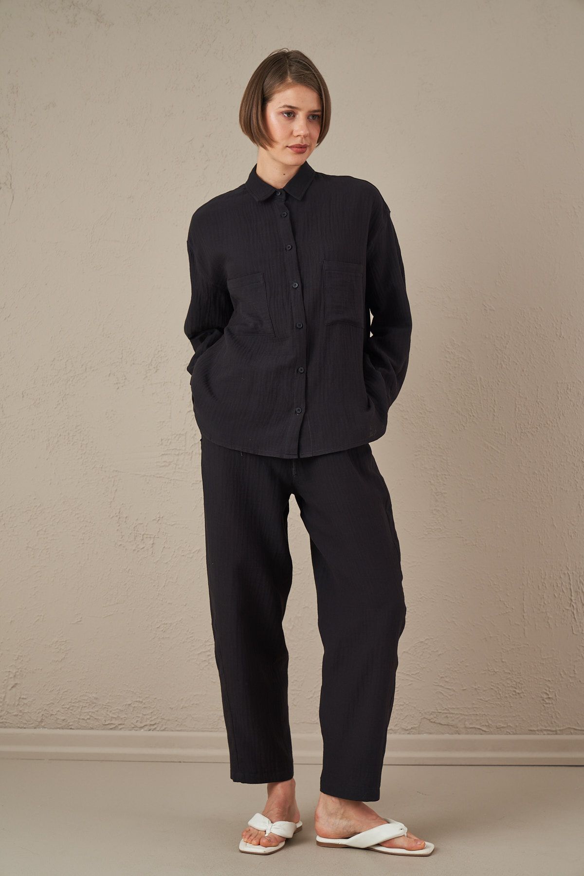 Kuaybe Gider-Muslin Black Shirt 1131 - Relaxed Fit 2