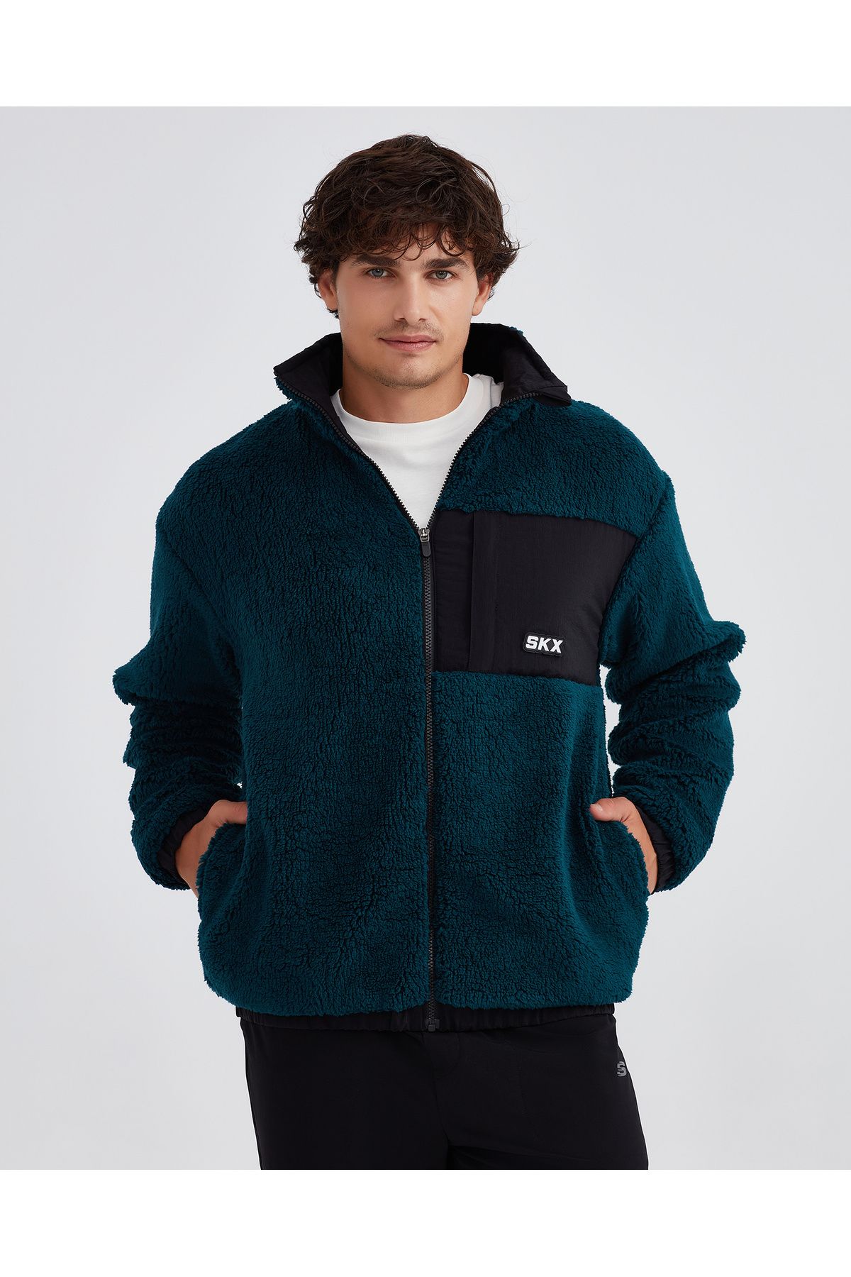 کت بنزینی مردانه SKECHERS M Fleece Full Zip Sherpa S232294-405