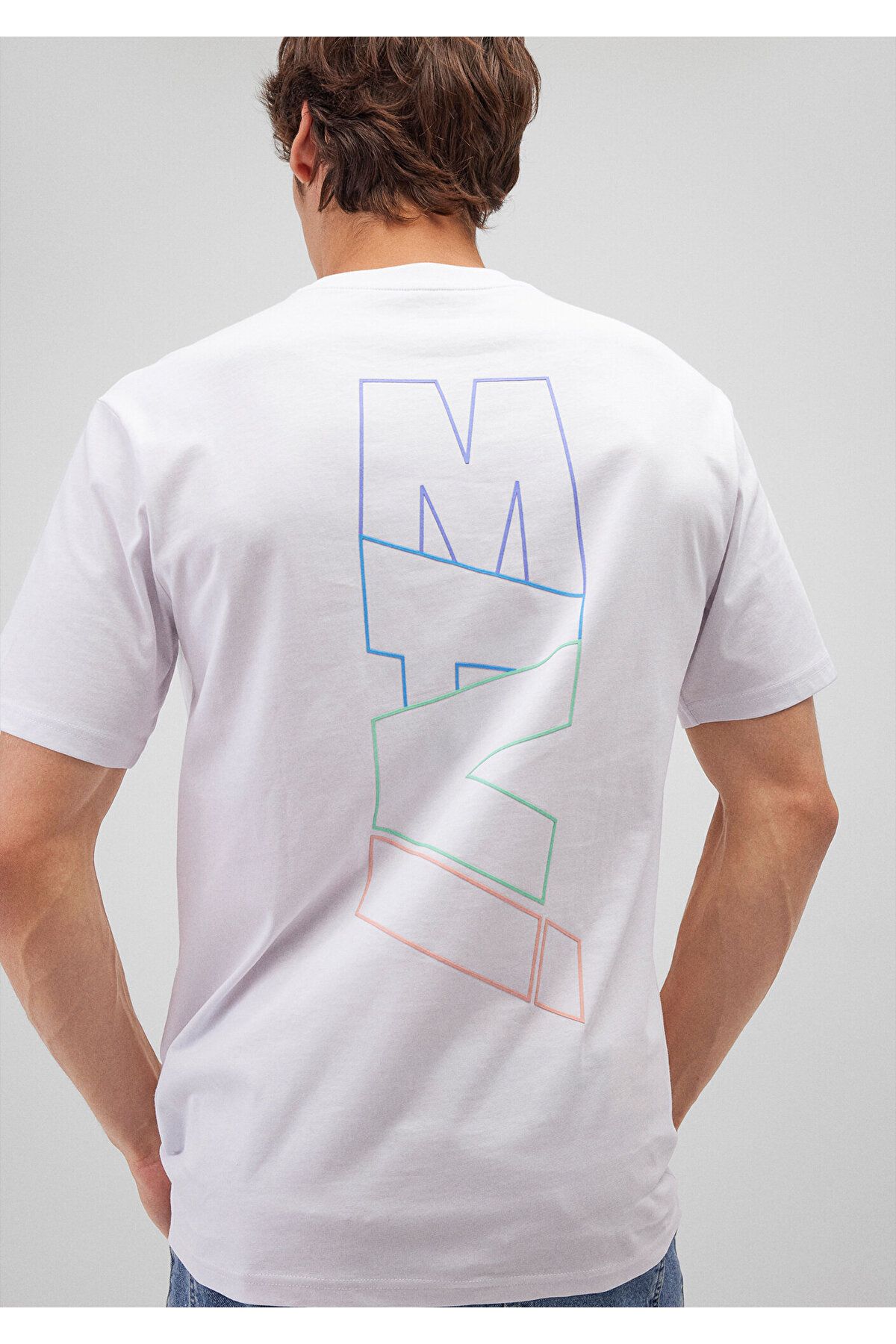 Mavi-White Logo Printed Loose Cut T-shirt - 0612350 -620 2