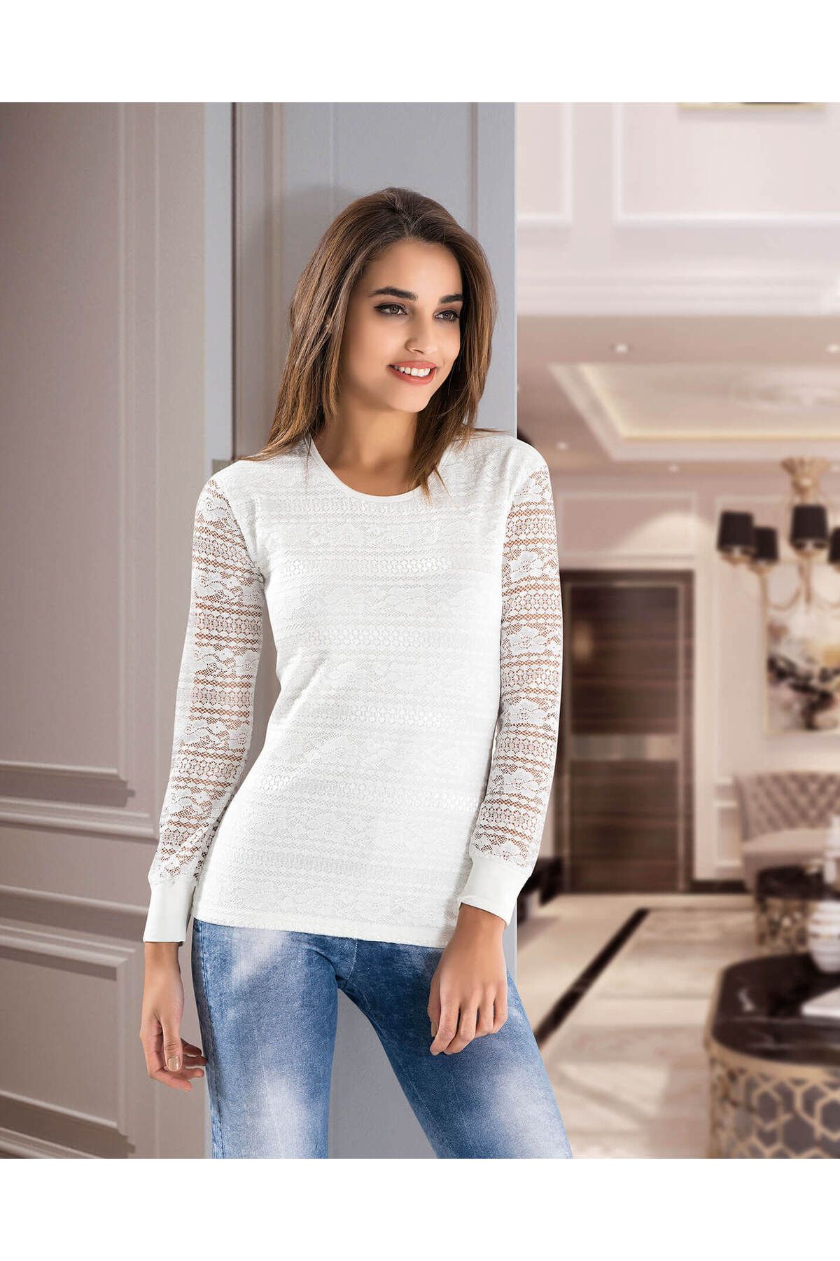 ASFSTORE Derya Kurşun Dantelli Kadın Body 125