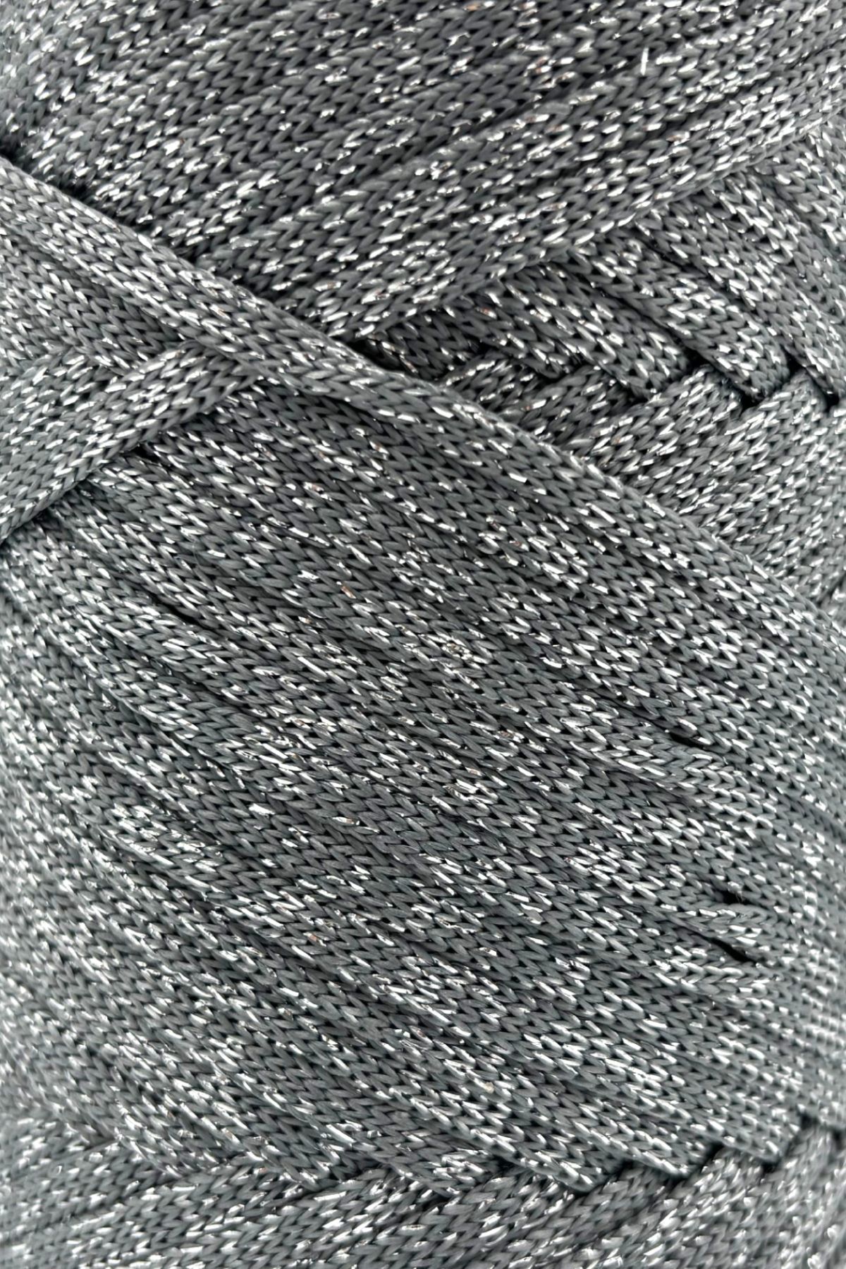 SENSY-200gr Premium Glitter Polyester String - Macrame Supla String και νήματα τσάντας γκρι 2