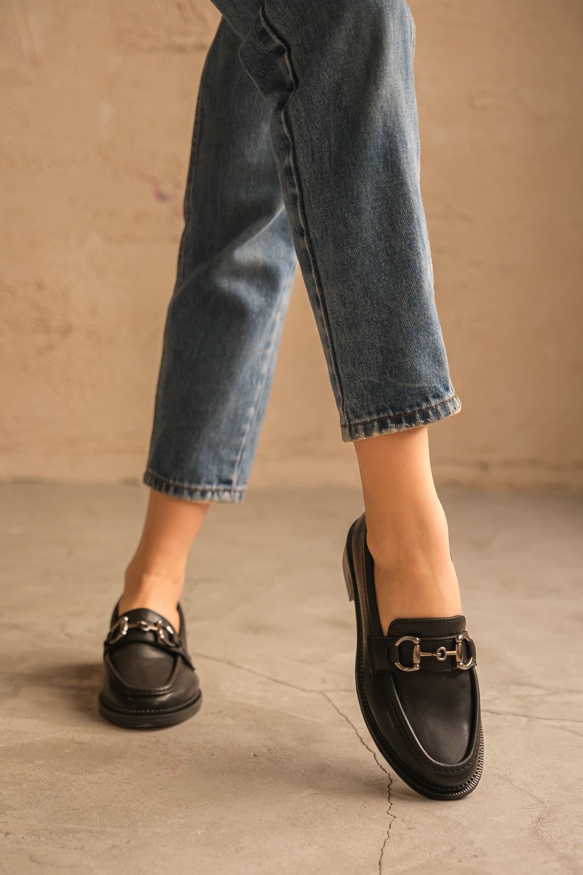 MODAADAM-Pantofi Roma Casual Loafer de damă - piele neagră 6