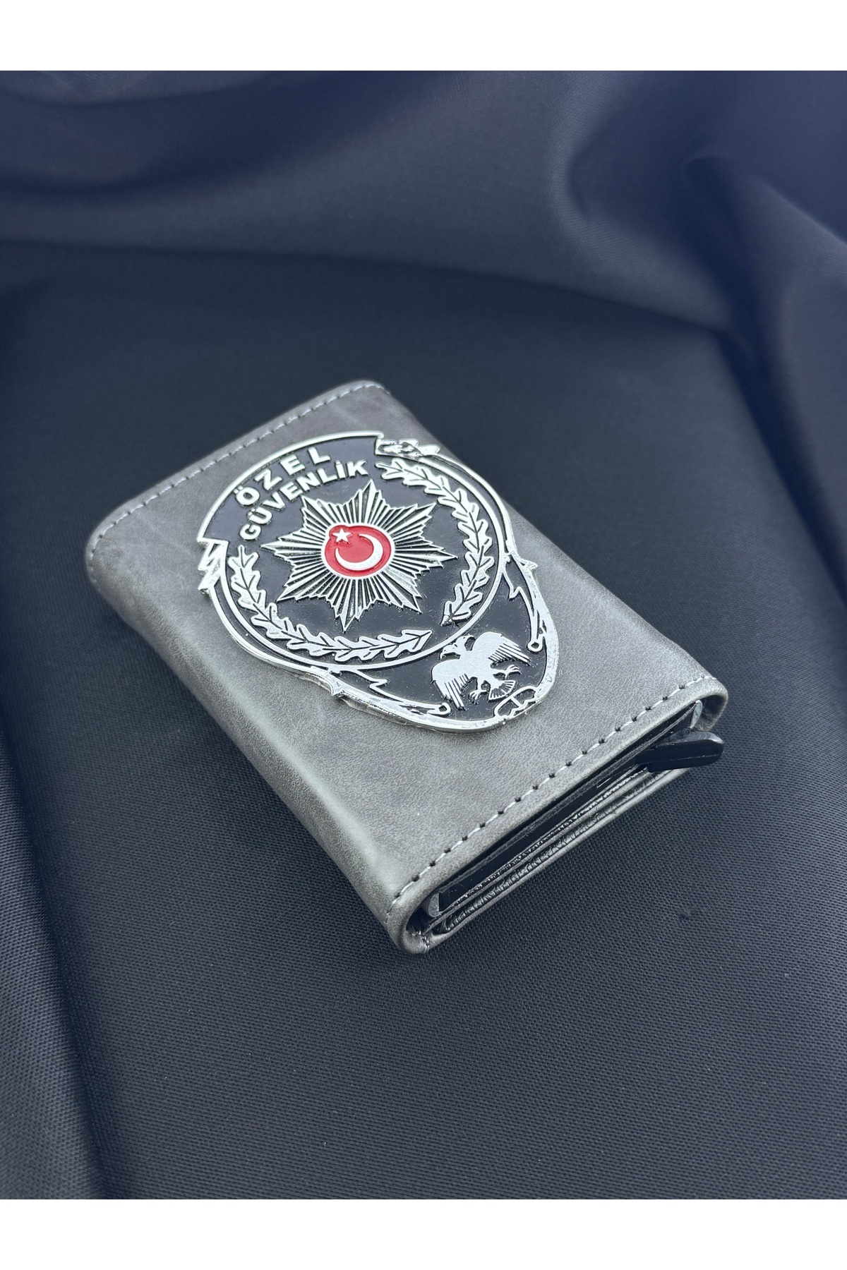 Kuyumcudan Özel Güvenlik Gri Renk Akıllı Kartlık Cüzdan