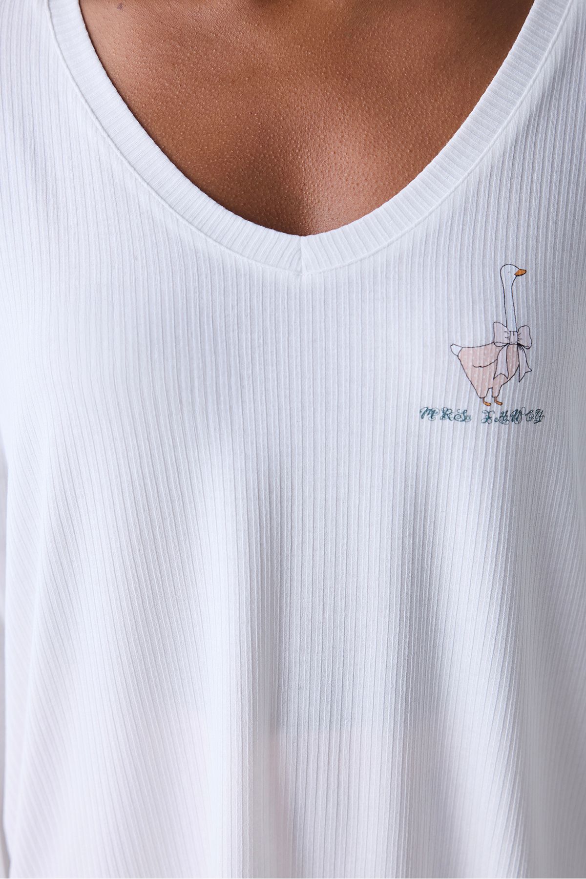 Penti-Dreamy Off-White T-Shirt Pajama Top 4