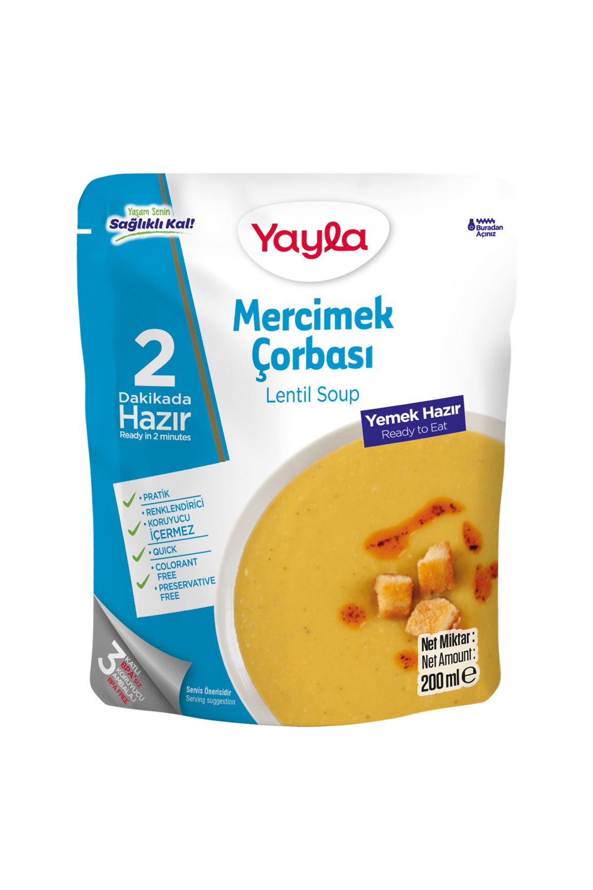 Yayla Yemek Hazır Mercimek Çorbası 200 gr