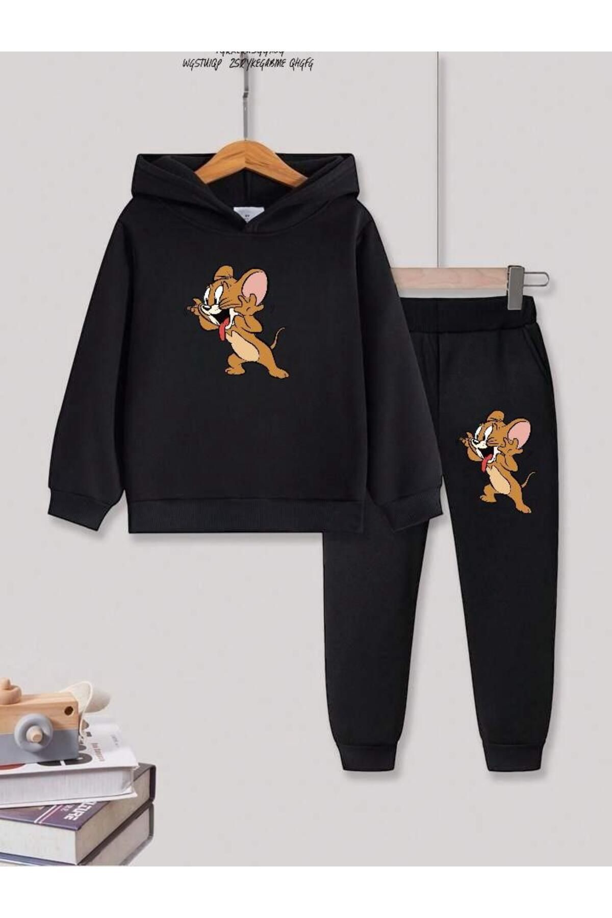 BENROMA-Unisex Kids Tracksuit Set - Mouse Character Printed, Oversize Pattern 1