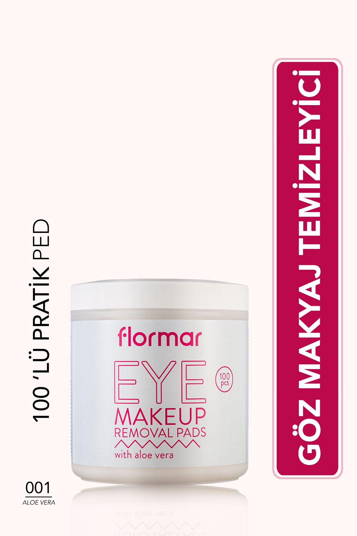 Flormar 100'lü Göz Makyaj Temizleyici - Eye Makeup Removal Pads - 001 - 8690604557363