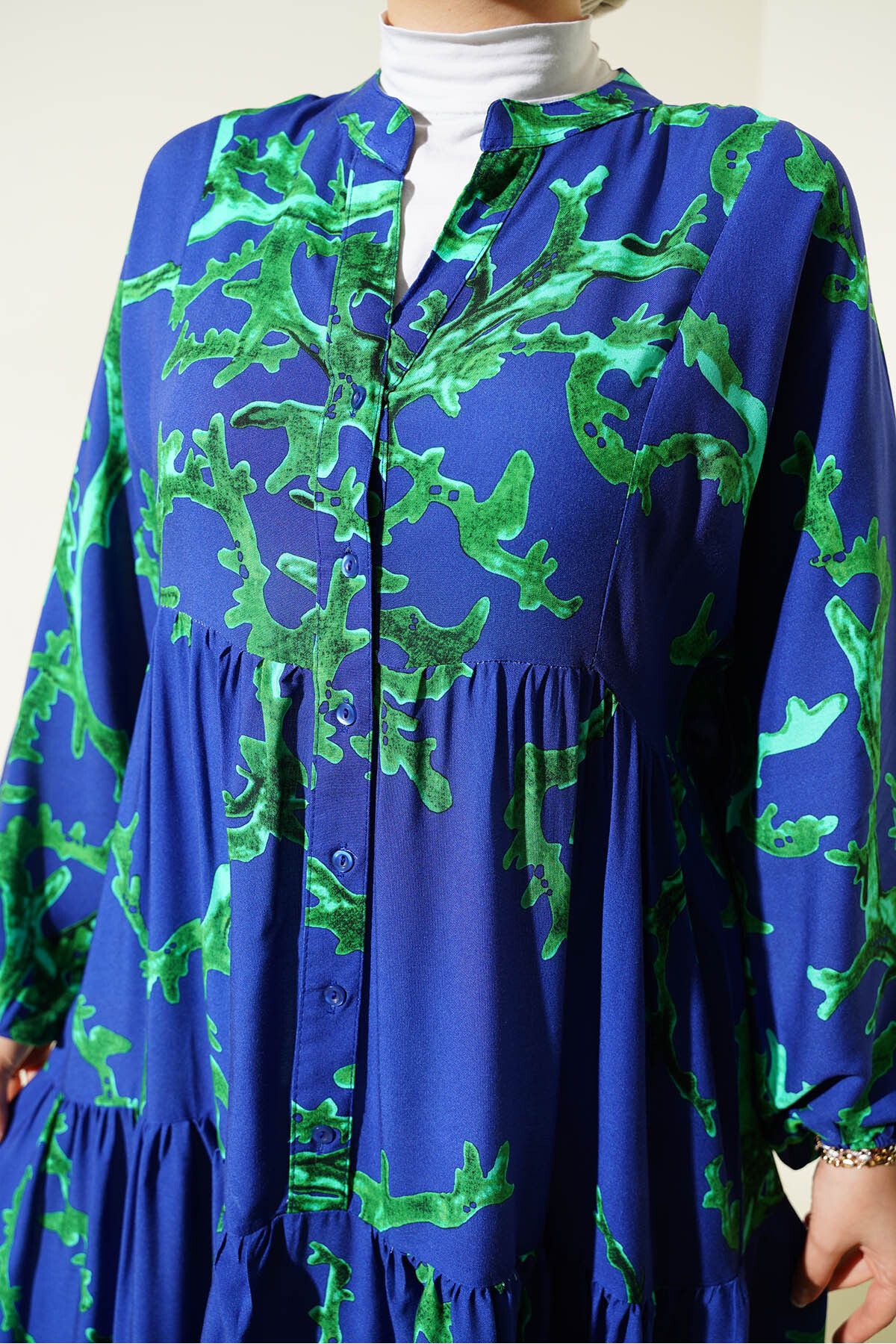 Bigdart-2423 Rochie cu model autentic - T. Bleumarin 3