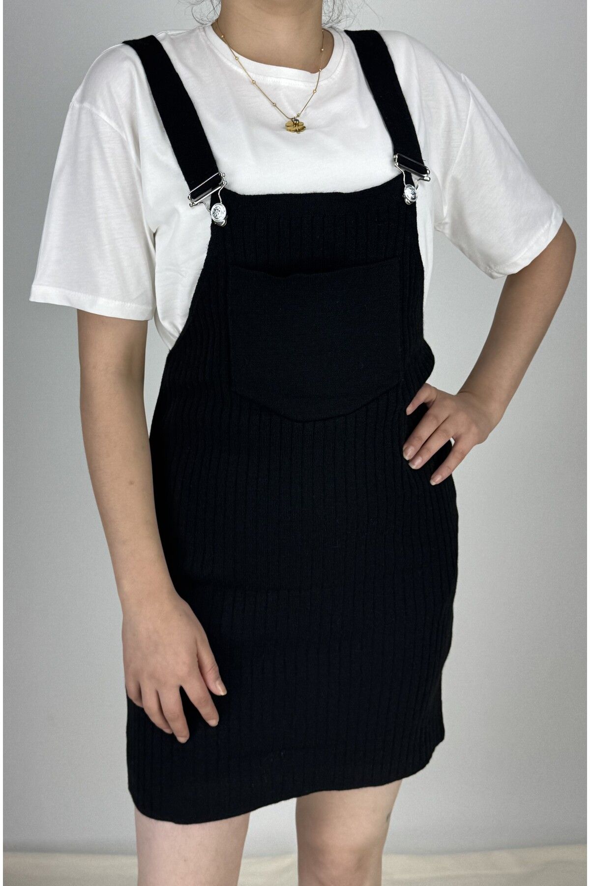 SHARON MODA-Women's Stripe Pattern Slopet with Pocket and Strap 2