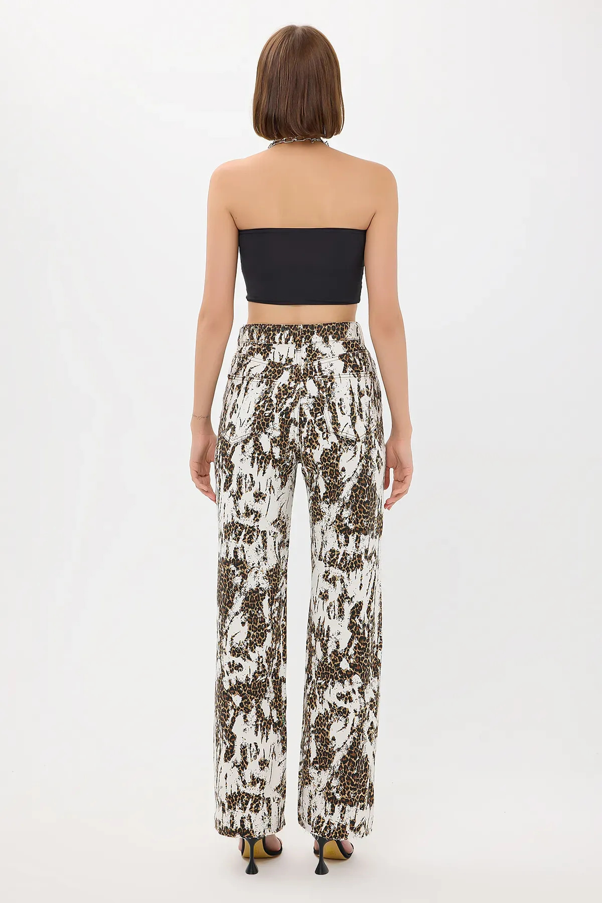 Hiccup-Animal Patterned High Waist Salopar 4