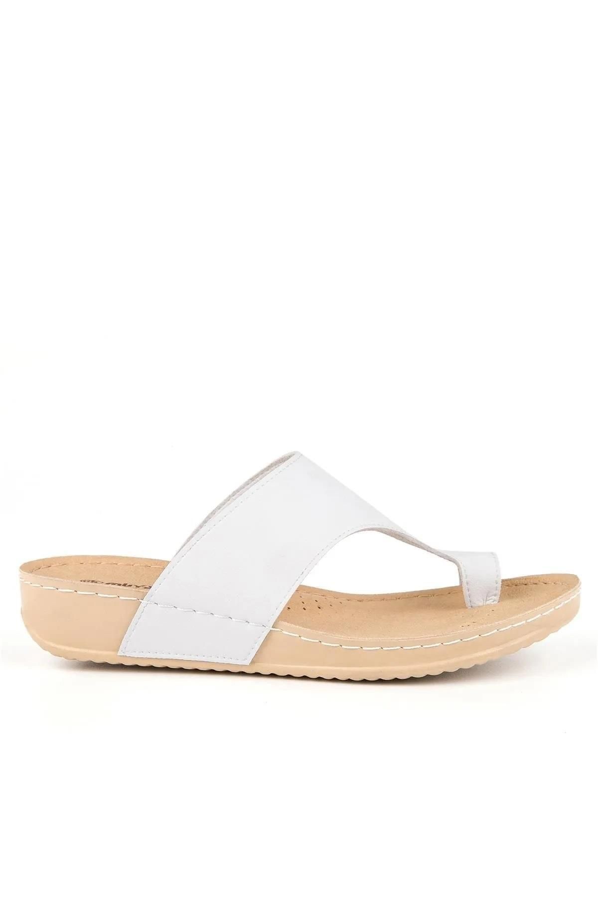دمپایی سفید زنانه Search Hearch Anatomic Flore Fly Slip 31163 Muya