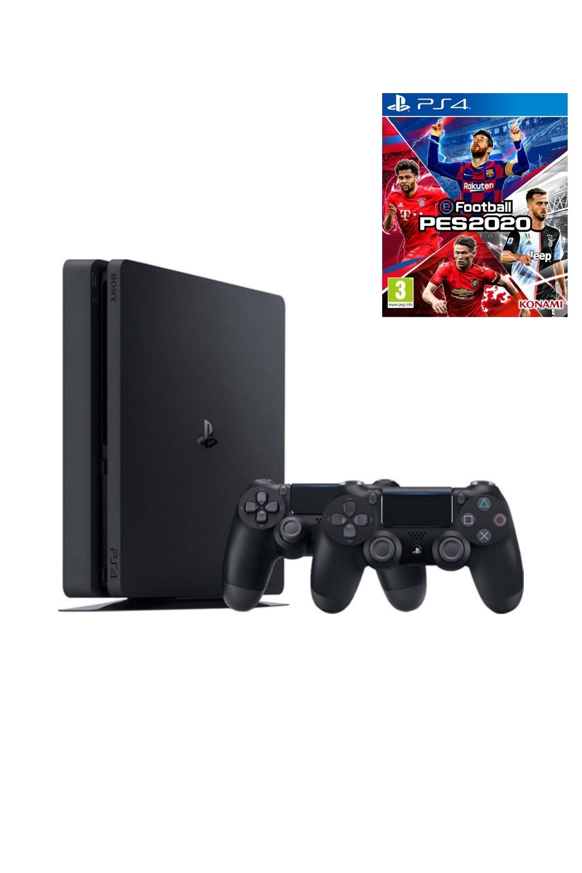 Sony Ps4 1 Tb Slim Kasa+ Pes 2020 + 2 Adet V2 Kol Teşhir Ürün 12 Ay Garanti