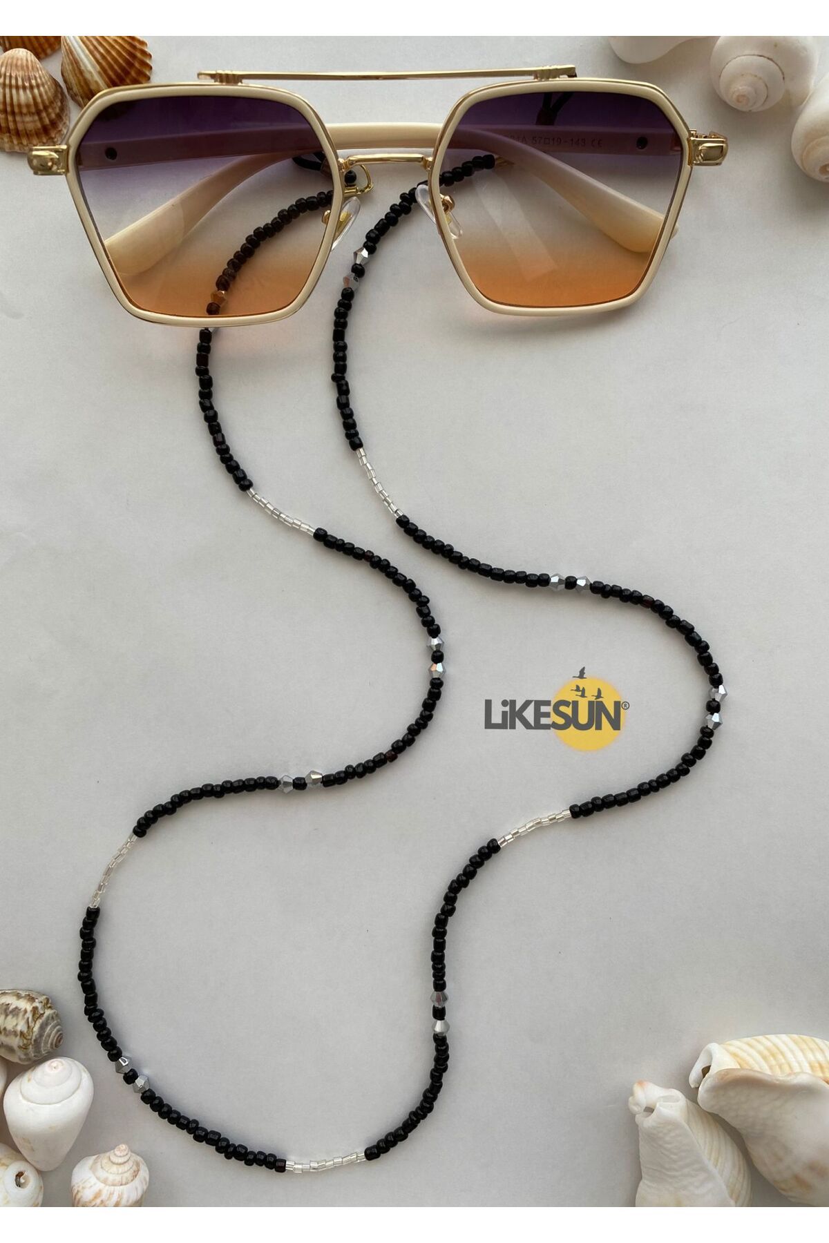 LiKESUN-Işıl Collection - Double Wrapped Necklace with Glasses Strap, Rope Antique and Chain Detail 3