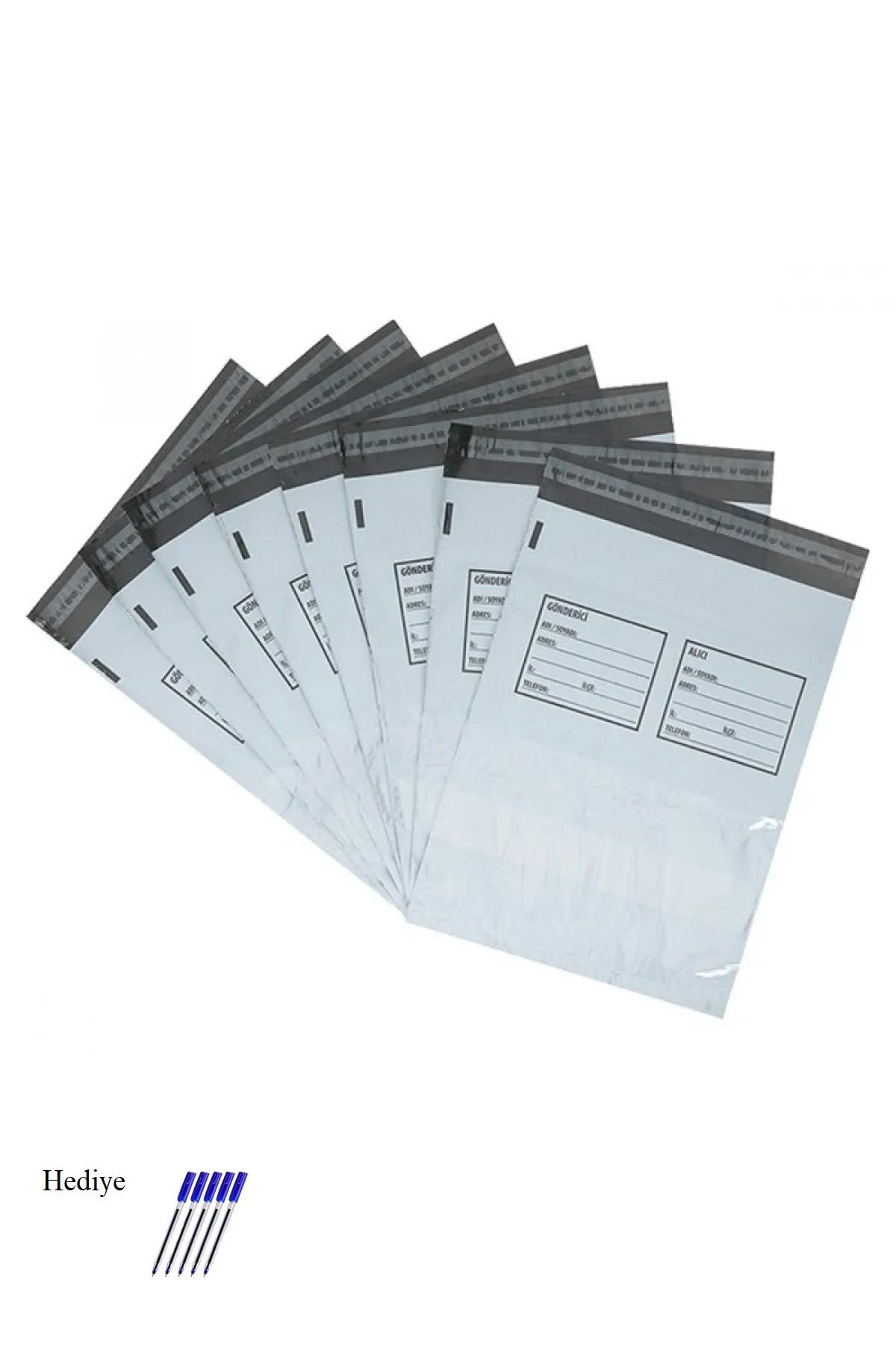 Kapamarka Büyük Boy Cepli Kargo Poşeti 35x45+5 cm - 300 Adet (40+40=80 Mikron)