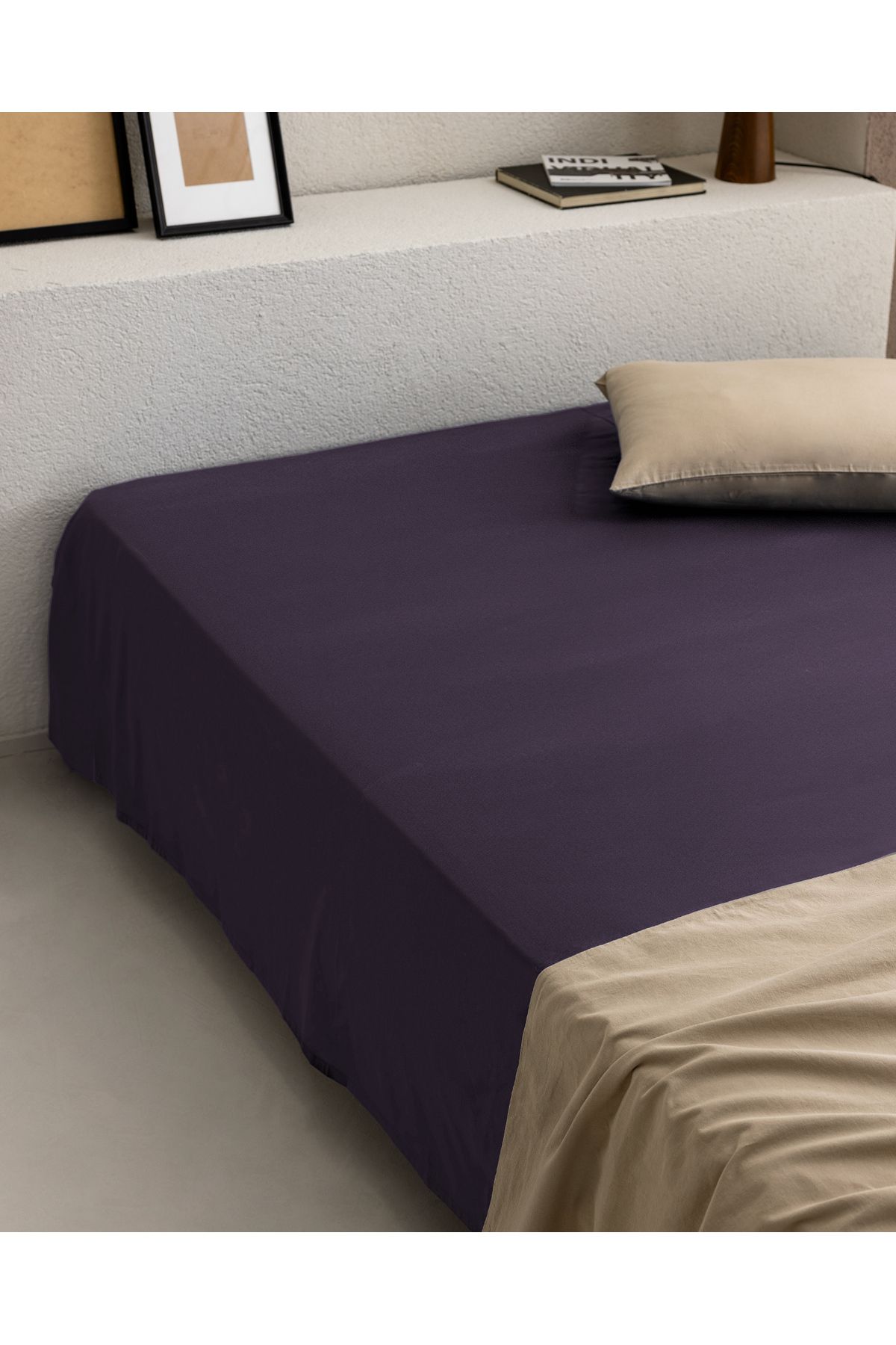 Madame Coco-Manon Double 100% Cotton Ranforce Elasticless Sheet - Purple 1